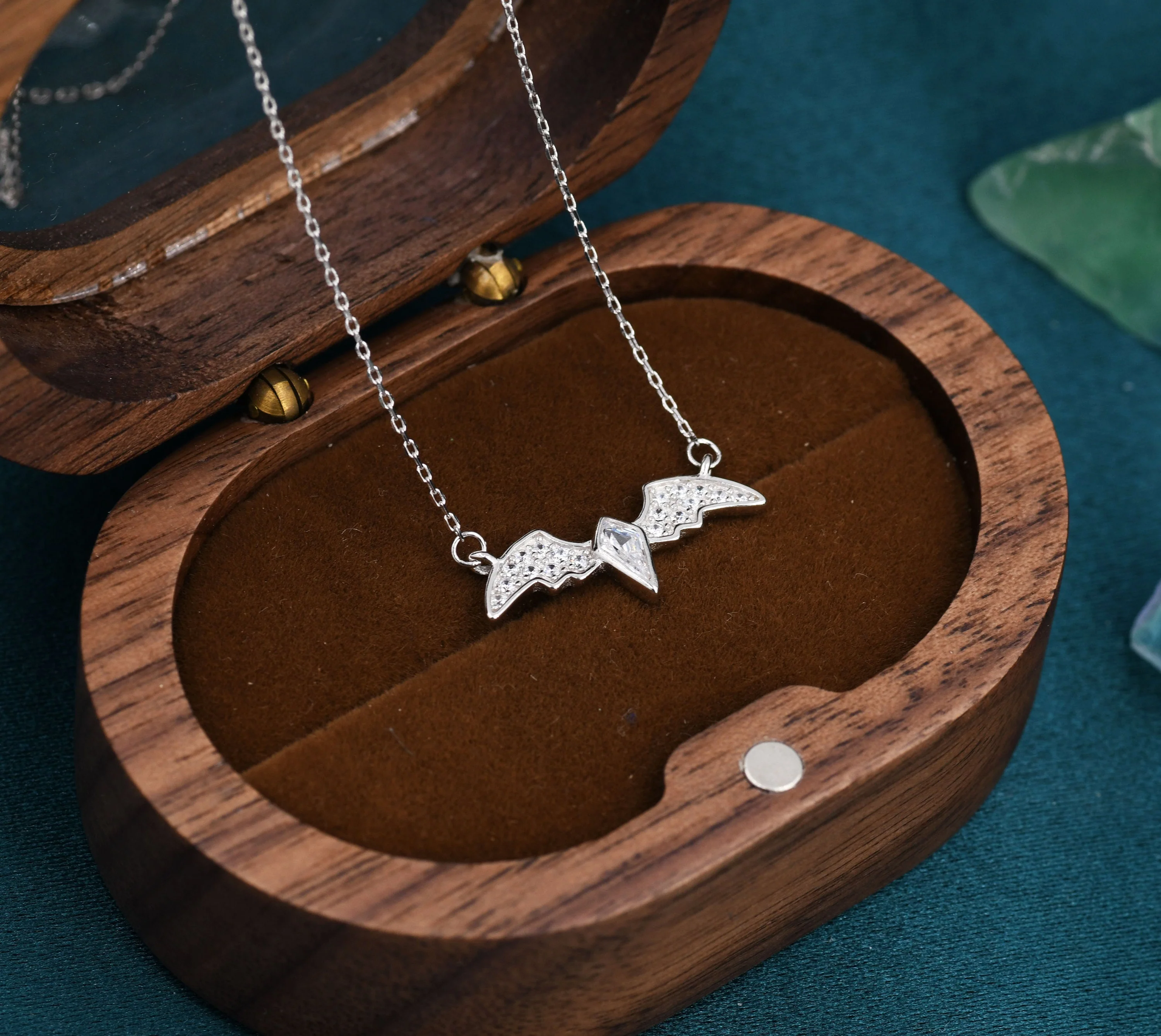 CZ Bat Necklace in Sterling Silver, Silver or Gold, Nature Inspired Animal Jewellery - Image 5
