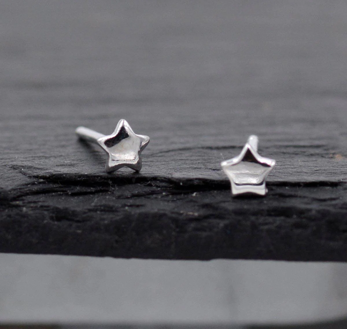Sterling Silver Very Tiny Little Star Stud Earrings, Barely Visible, Minimalist, Geometric, Cute and Fun Jewellery - Image 3