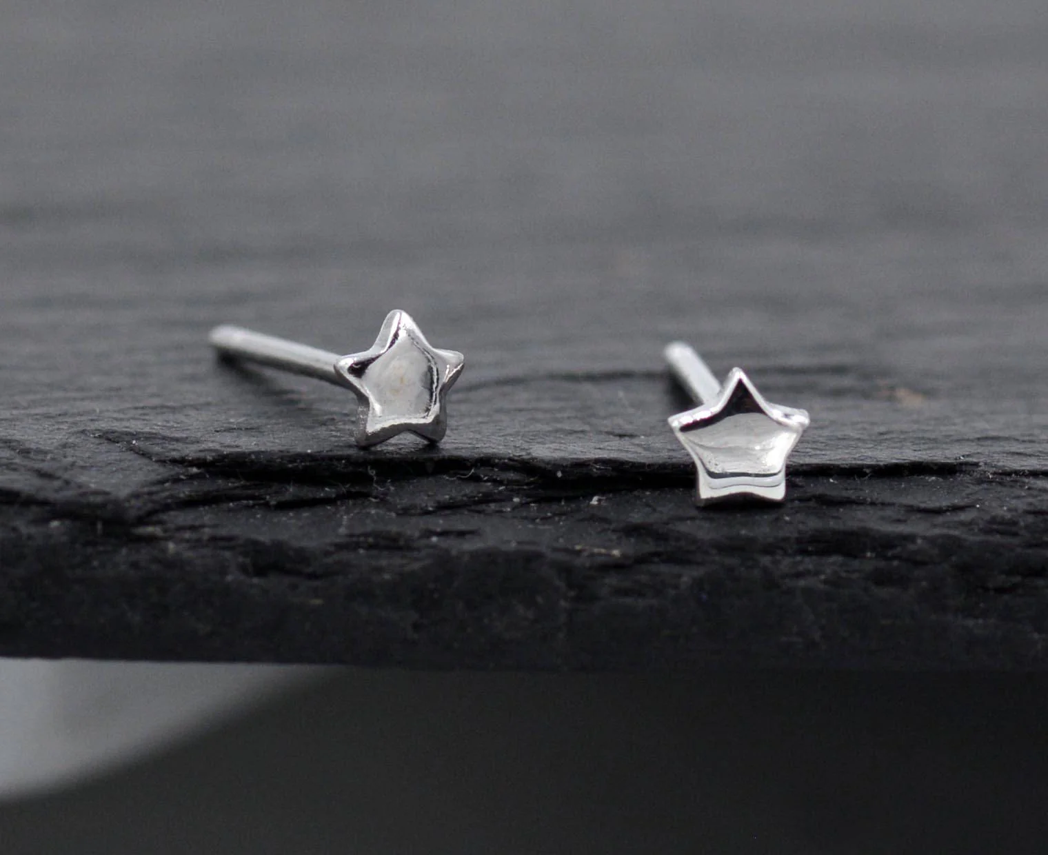 Sterling Silver Very Tiny Little Star Stud Earrings, Barely Visible, Minimalist, Geometric, Cute and Fun Jewellery - Image 4