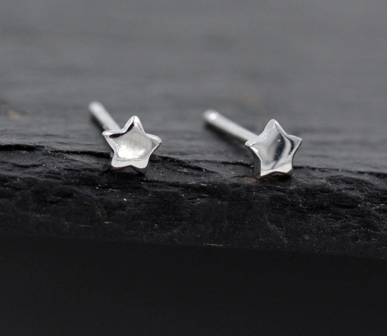 Sterling Silver Very Tiny Little Star Stud Earrings, Barely Visible, Minimalist, Geometric, Cute and Fun Jewellery - Image 5