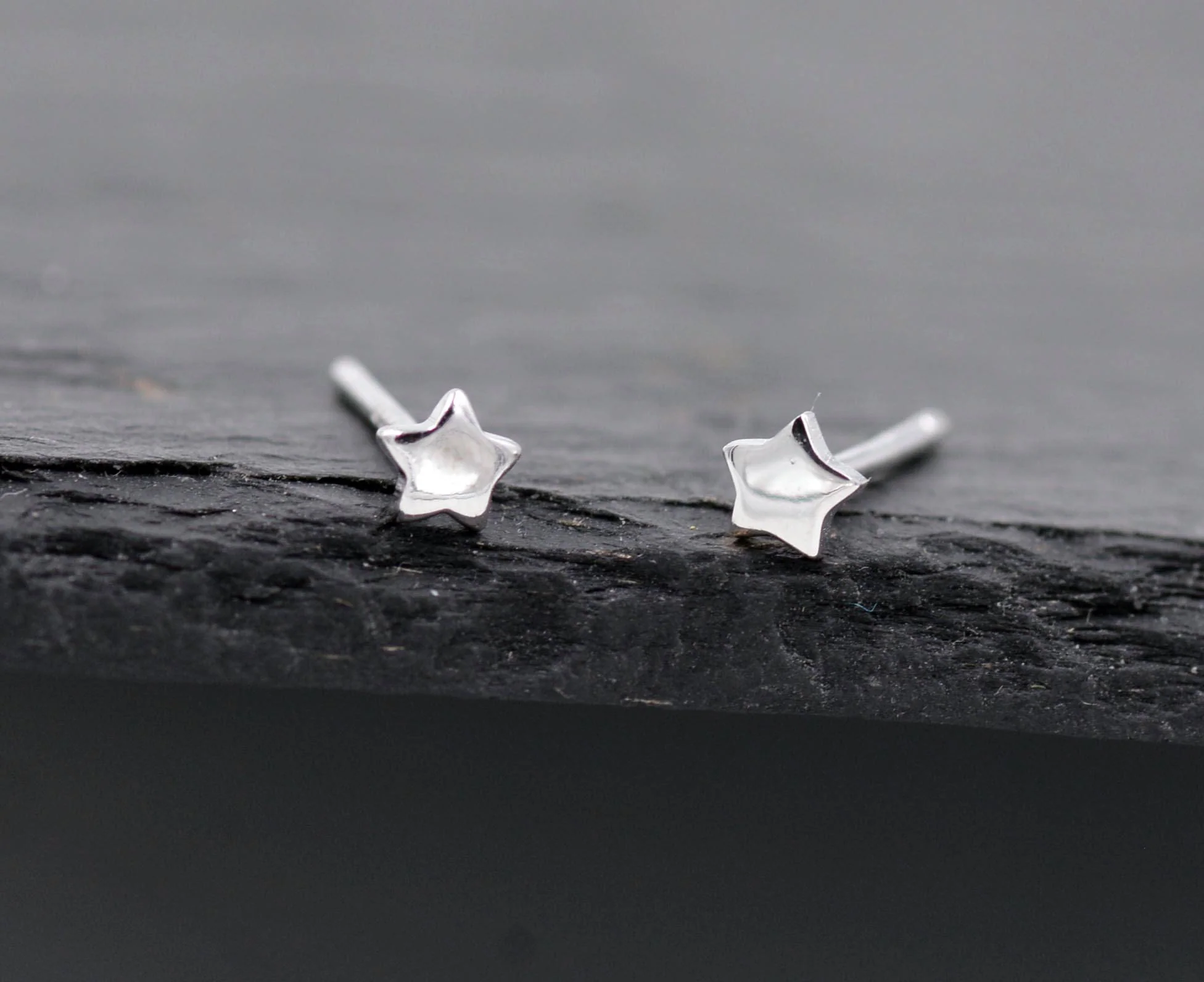 Sterling Silver Very Tiny Little Star Stud Earrings, Barely Visible, Minimalist, Geometric, Cute and Fun Jewellery - Image 6