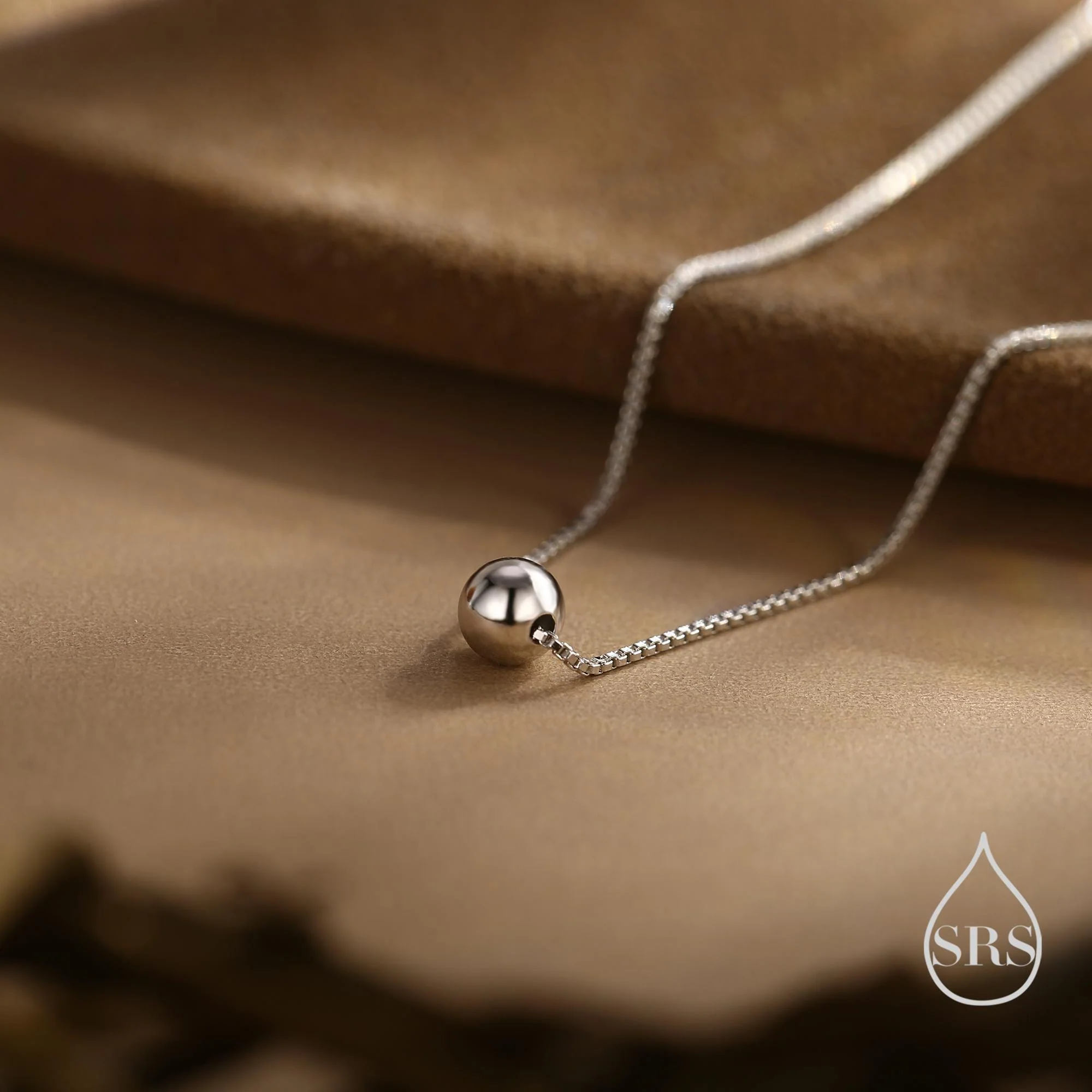 Single Bead Collar Necklace in Sterling Silver,  Silver Gold or Rose Gold, Minimalist Ball Choker Necklace, Simple Choker Necklace - Image 6