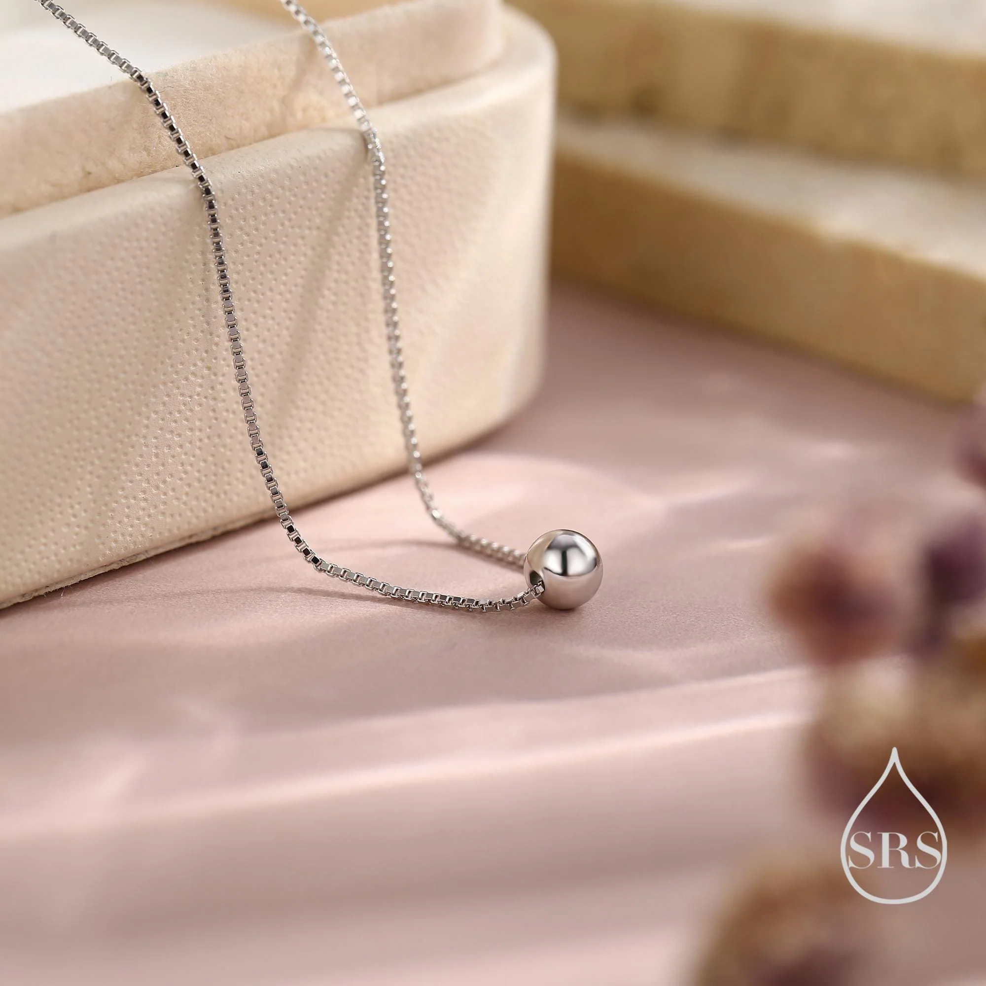 Single Bead Collar Necklace in Sterling Silver,  Silver Gold or Rose Gold, Minimalist Ball Choker Necklace, Simple Choker Necklace - Image 8