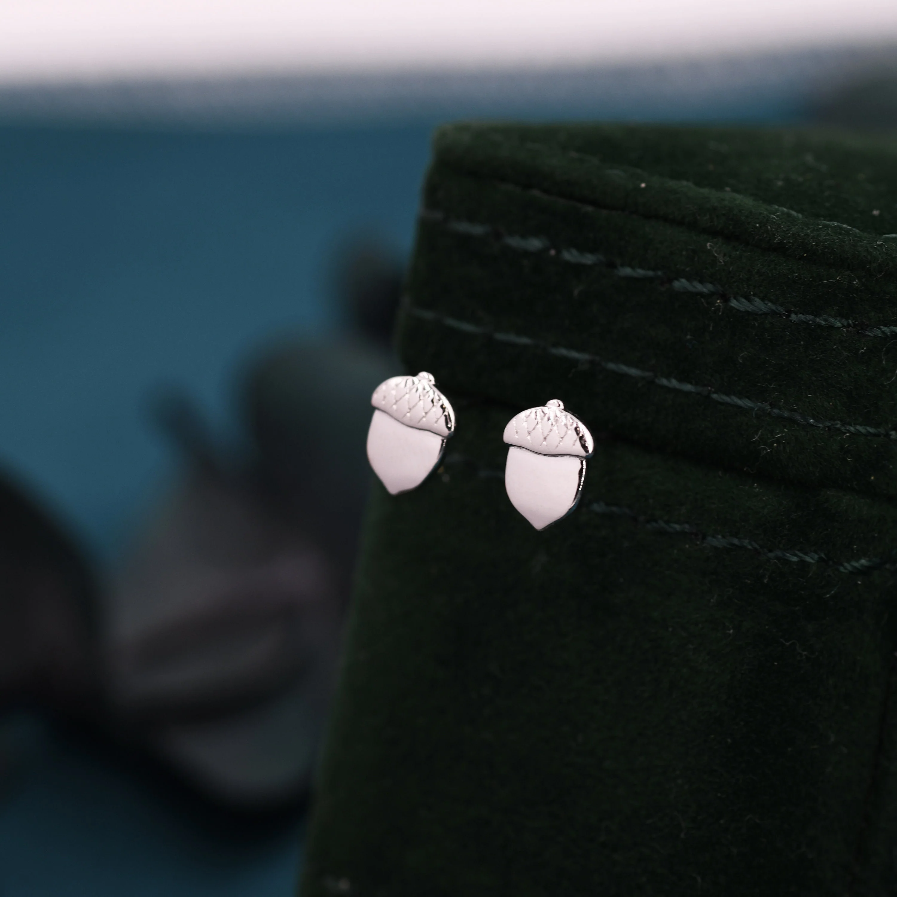 Acorn Stud Earrings in Sterling Silver, Silver or Gold, Acorn Nut Earrings - Image 4