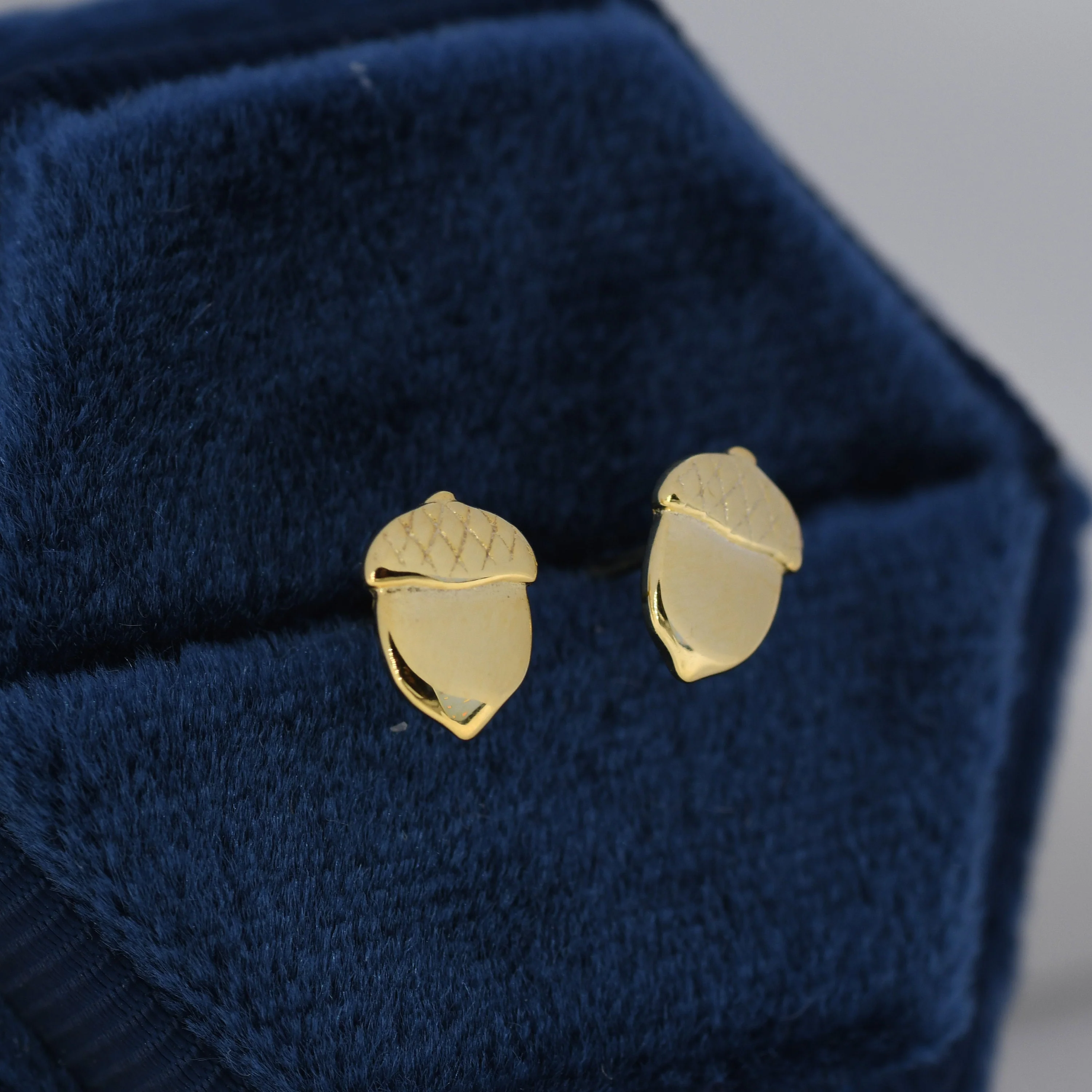 Acorn Stud Earrings in Sterling Silver, Silver or Gold, Acorn Nut Earrings - Image 6