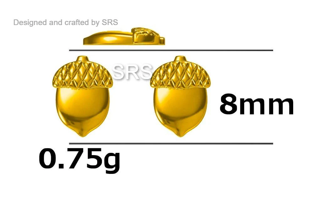 Acorn Stud Earrings in Sterling Silver, Silver or Gold, Acorn Nut Earrings - Image 9