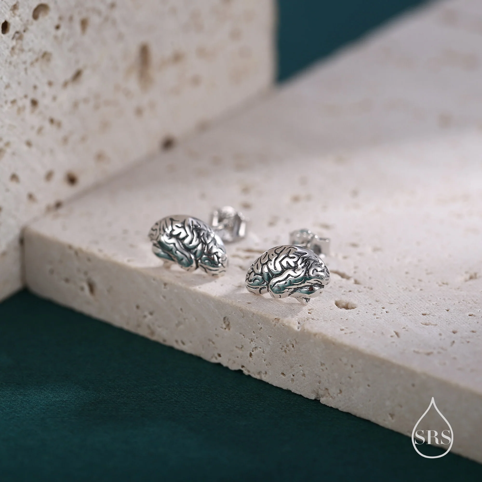 Anatomical Brain Stud Earrings in Sterling Silver, Silver or Gold or Rose Gold, Science Jewellery, Science Earrings, Biology Jewellery - Image 2