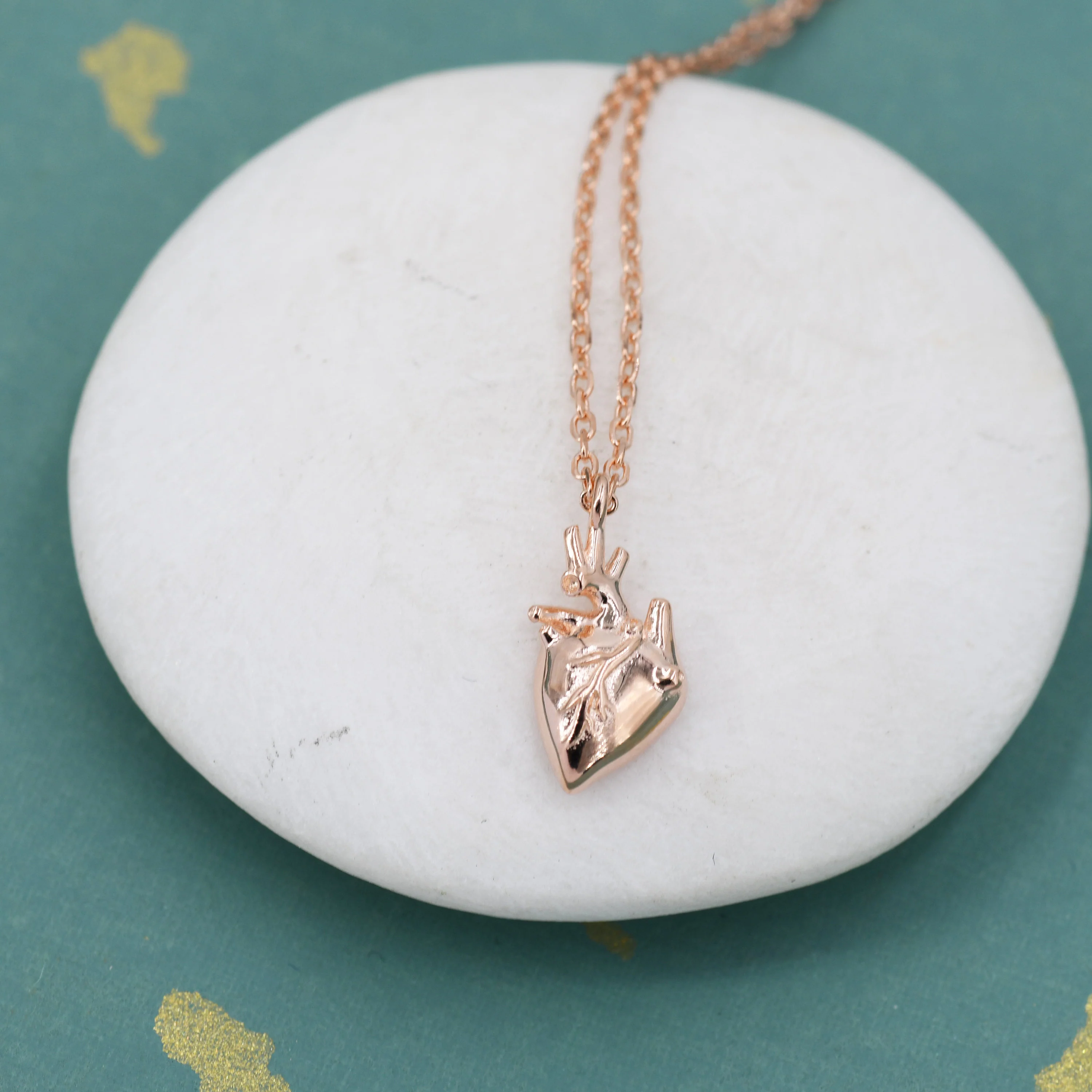 Anatomical Heart Pendant Necklace Sterling Silver, Silver or Gold, Beating Heart Necklace, Realistic Heart Necklace, Gothic and Punk - Image 8