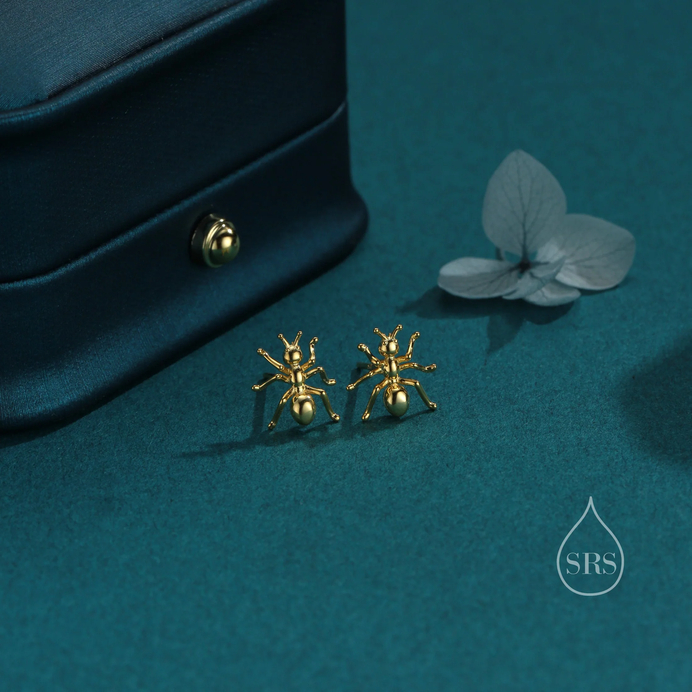 Ant Stud Earrings in Sterling Silver, Silver or Gold or Rose Gold, Ant Insect Animal Earrings, Nature Inspired - Image 6