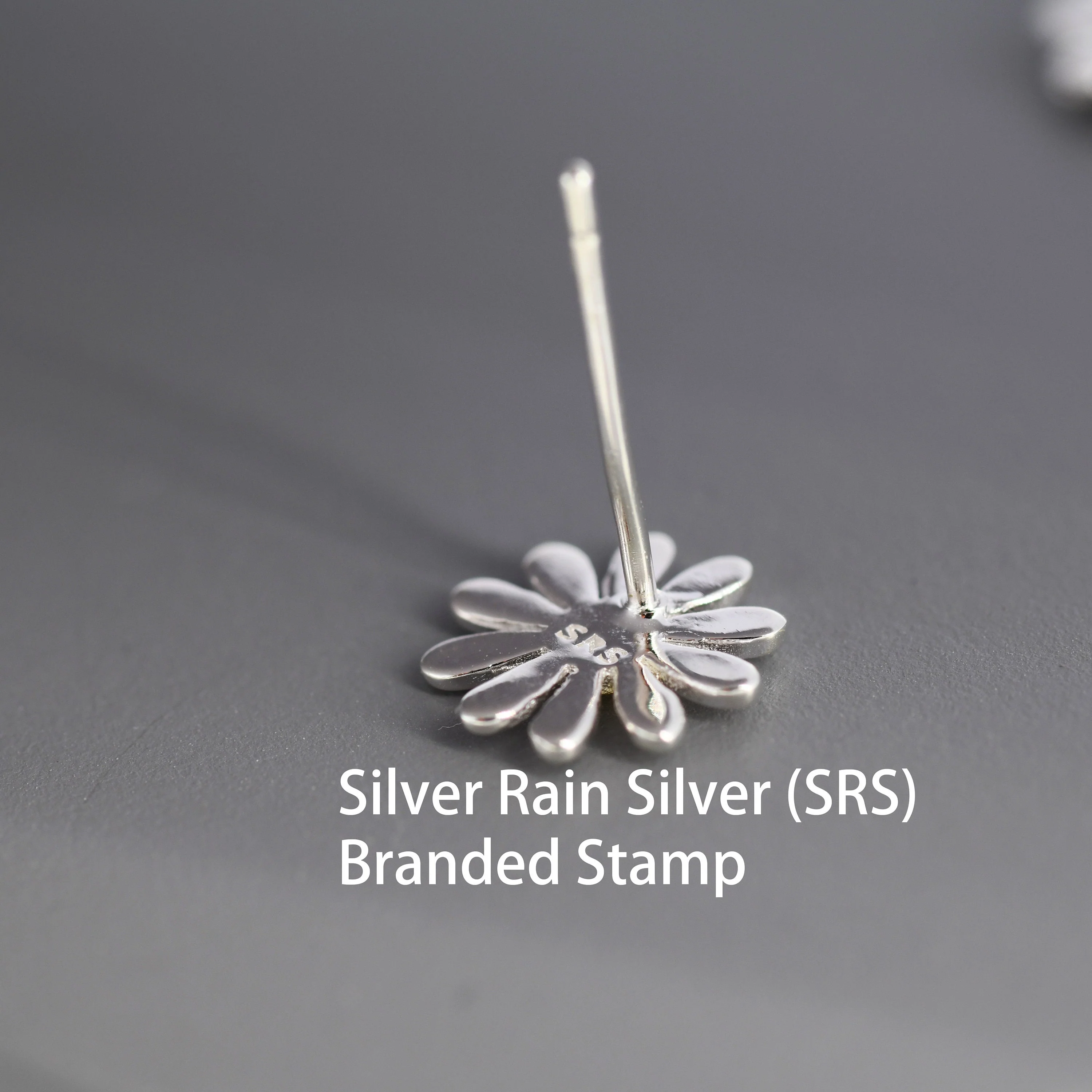 Aster Flower Stud Earrings in Sterling Silver, Daisy Earrings, Nature Inspired Floral Plant Earrings - Image 5