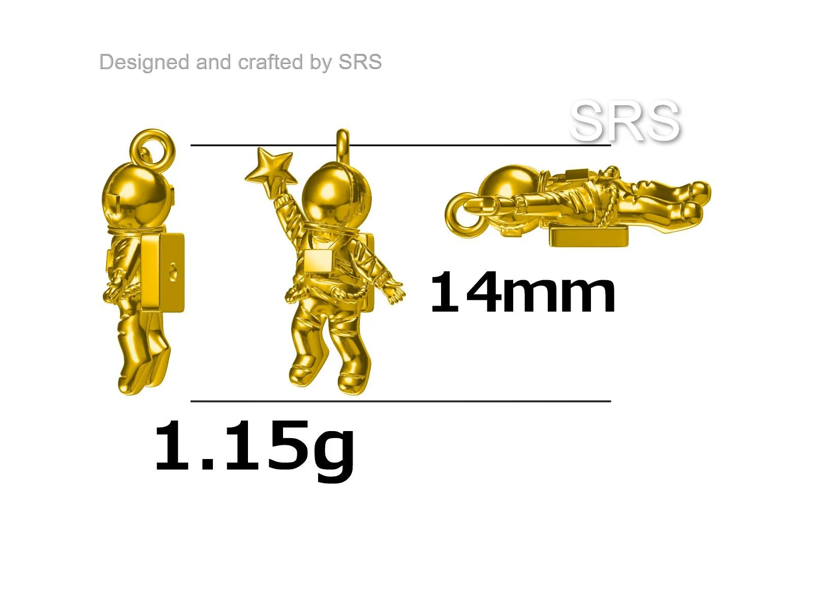 Astronaut Pendant Necklace in Sterling Silver, Spaceman Necklace, Space Planet Celestial Jewellery - Image 9