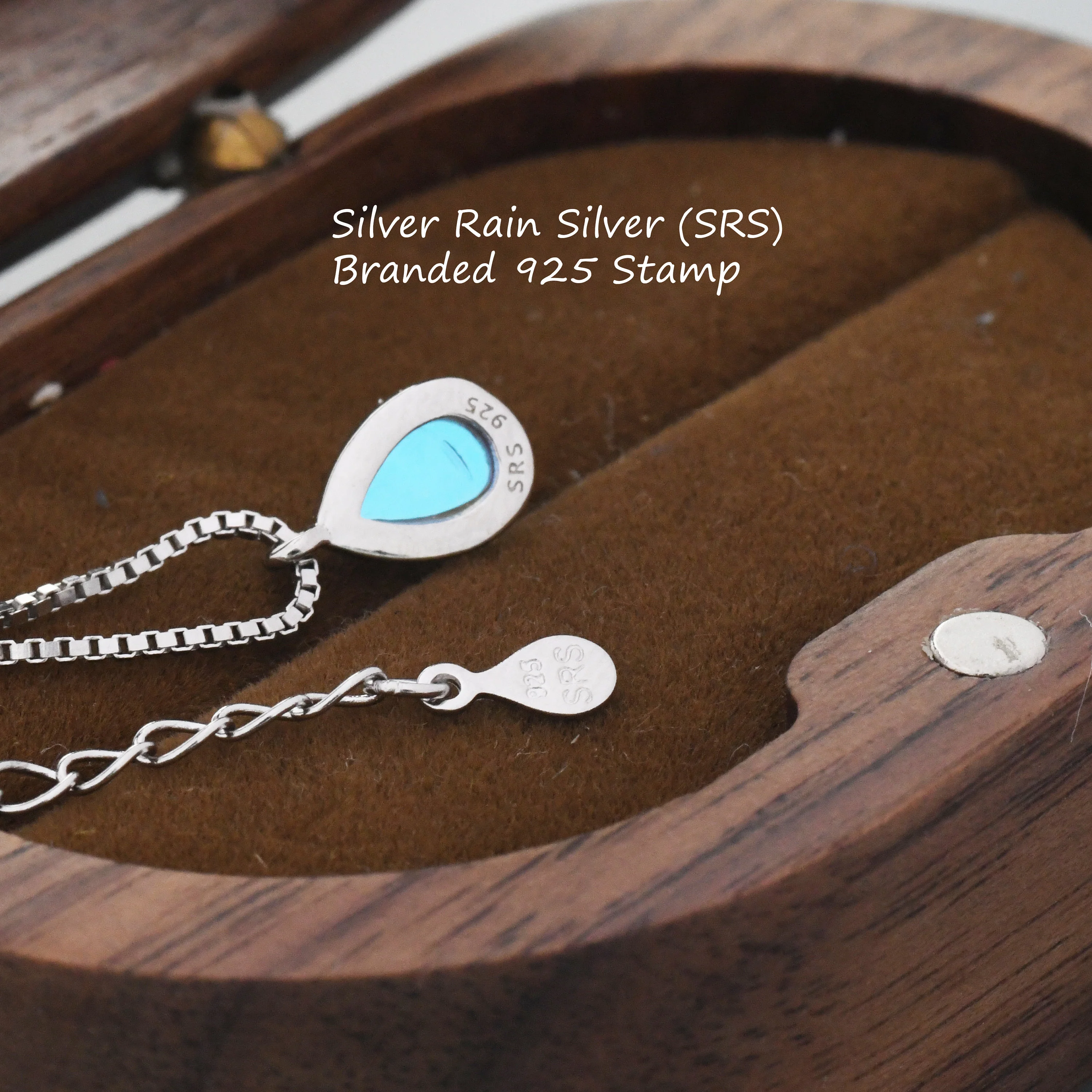 Aurora Moonstone Droplet Pendant Necklace in Sterling Silver, Lab Created Moonstone with Three Chain Types, Pear Cut Simulated Moonstone - Image 8