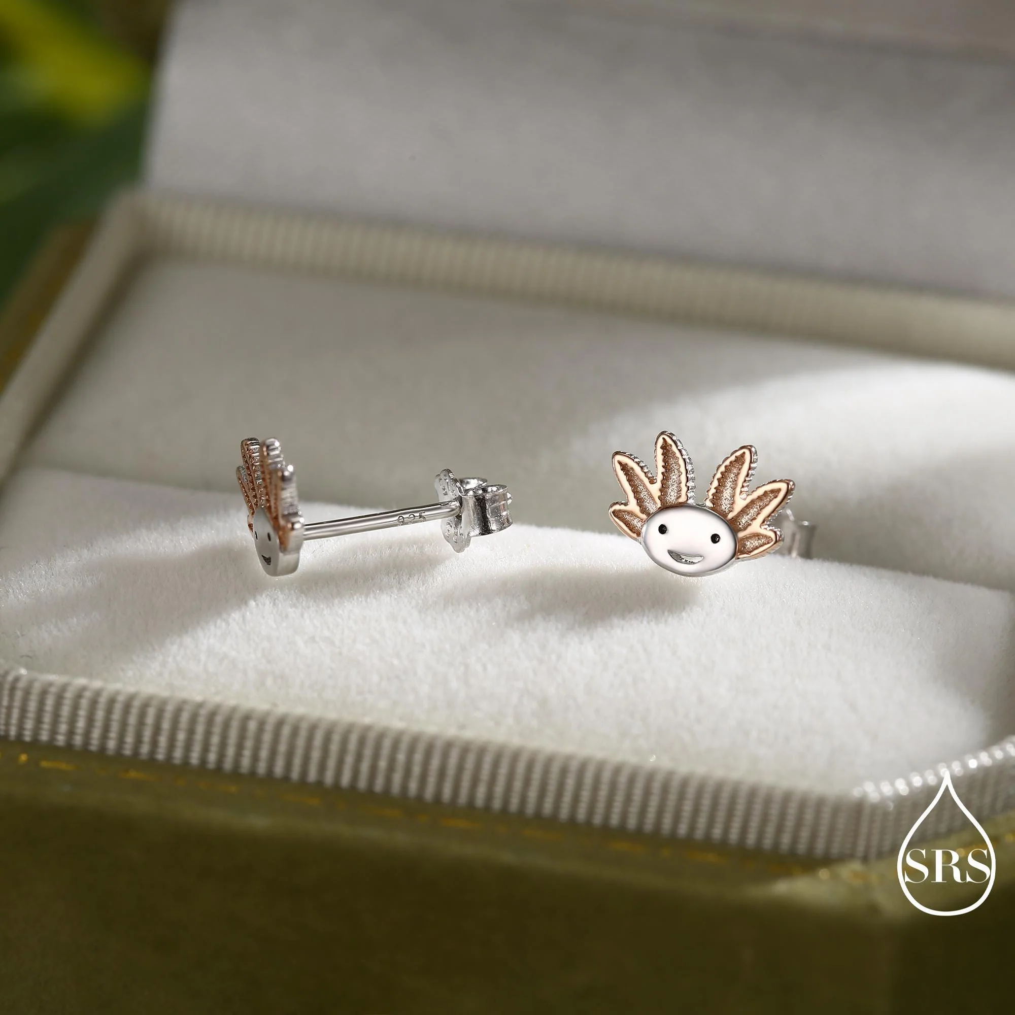 Axolotl Stud Earrings in Sterling Silver - Sea Creature Stud Earrings - Tiny Earrings - Pet Lover - Cute, Fun, Whimsical - Image 3