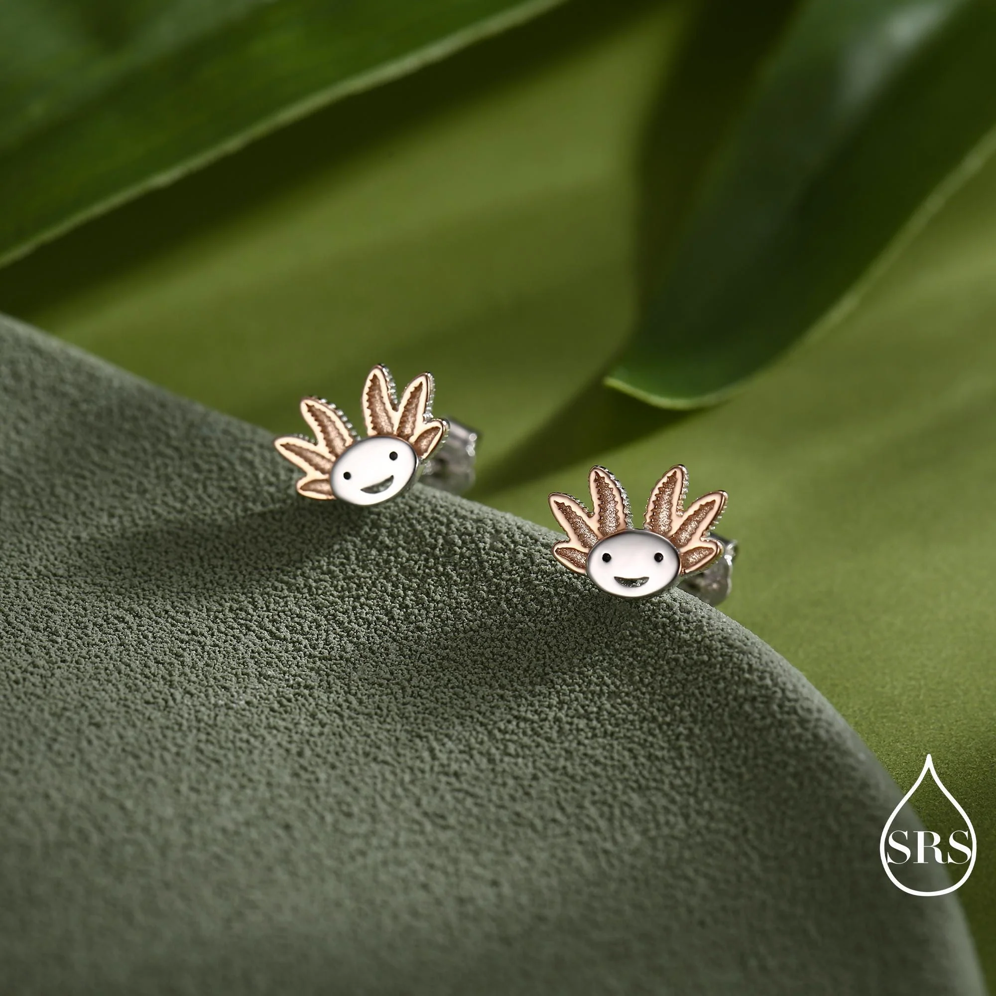 Axolotl Stud Earrings in Sterling Silver - Sea Creature Stud Earrings - Tiny Earrings - Pet Lover - Cute, Fun, Whimsical - Image 4