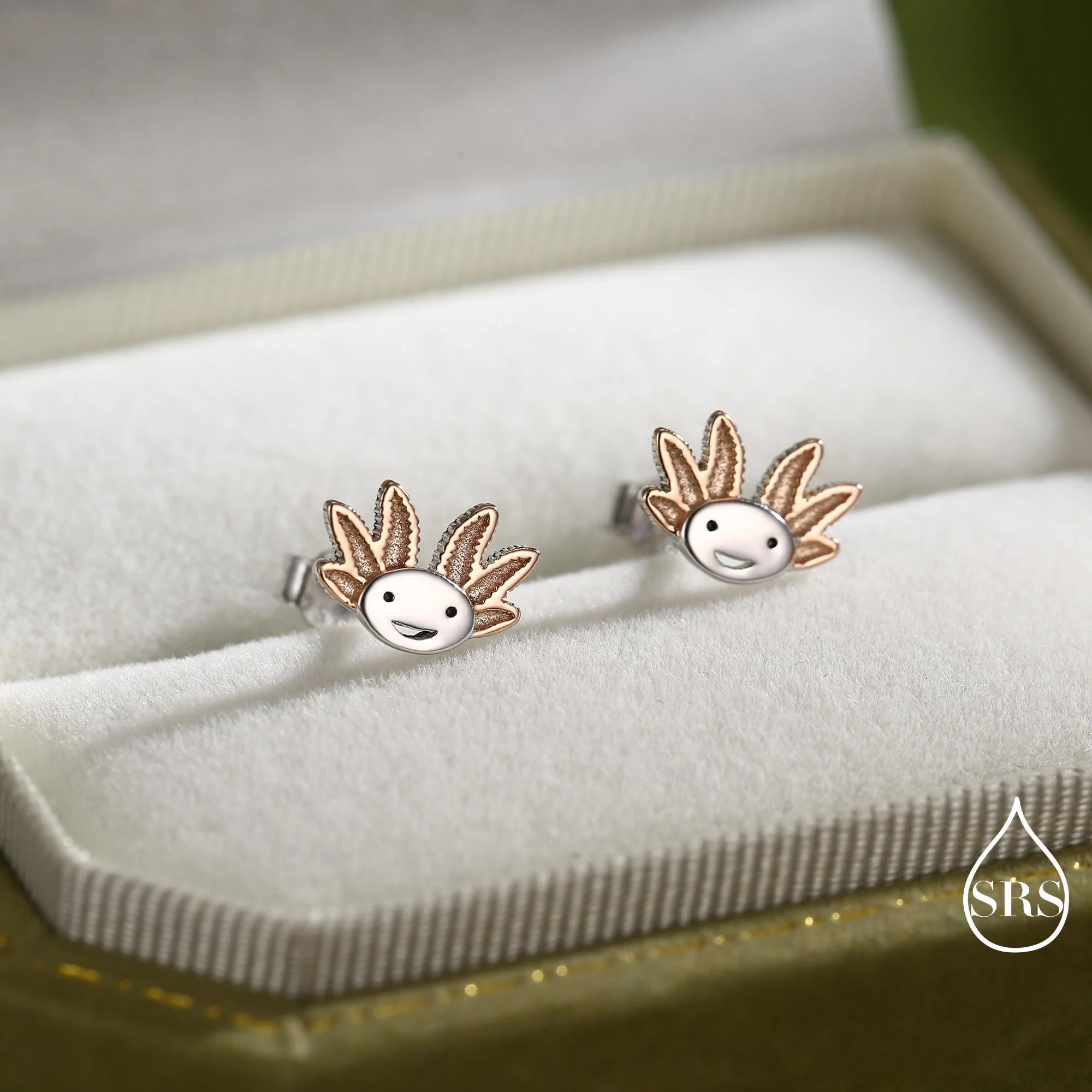 Axolotl Stud Earrings in Sterling Silver - Sea Creature Stud Earrings - Tiny Earrings - Pet Lover - Cute, Fun, Whimsical - Image 5