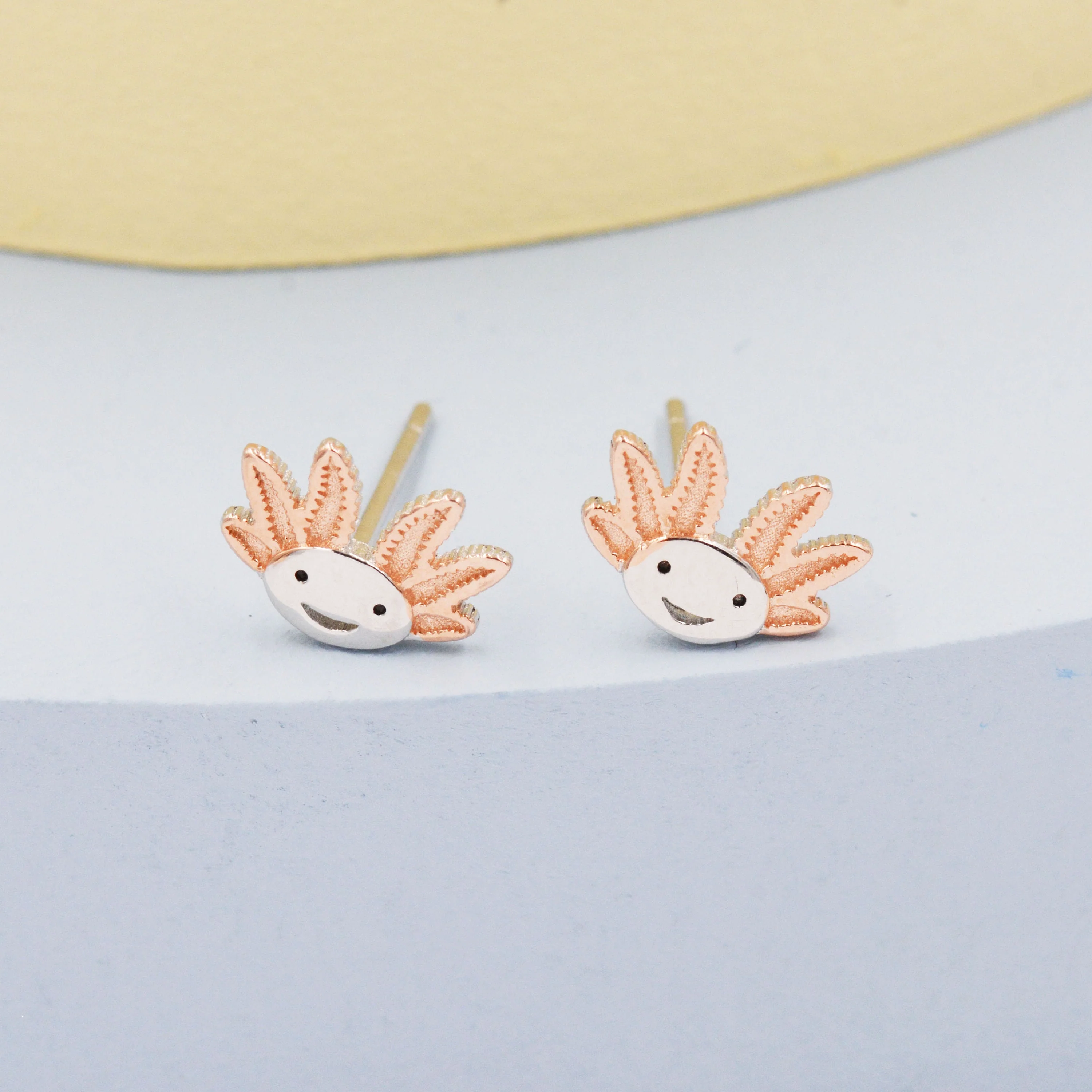 Axolotl Stud Earrings in Sterling Silver - Sea Creature Stud Earrings - Tiny Earrings - Pet Lover - Cute, Fun, Whimsical - Image 7