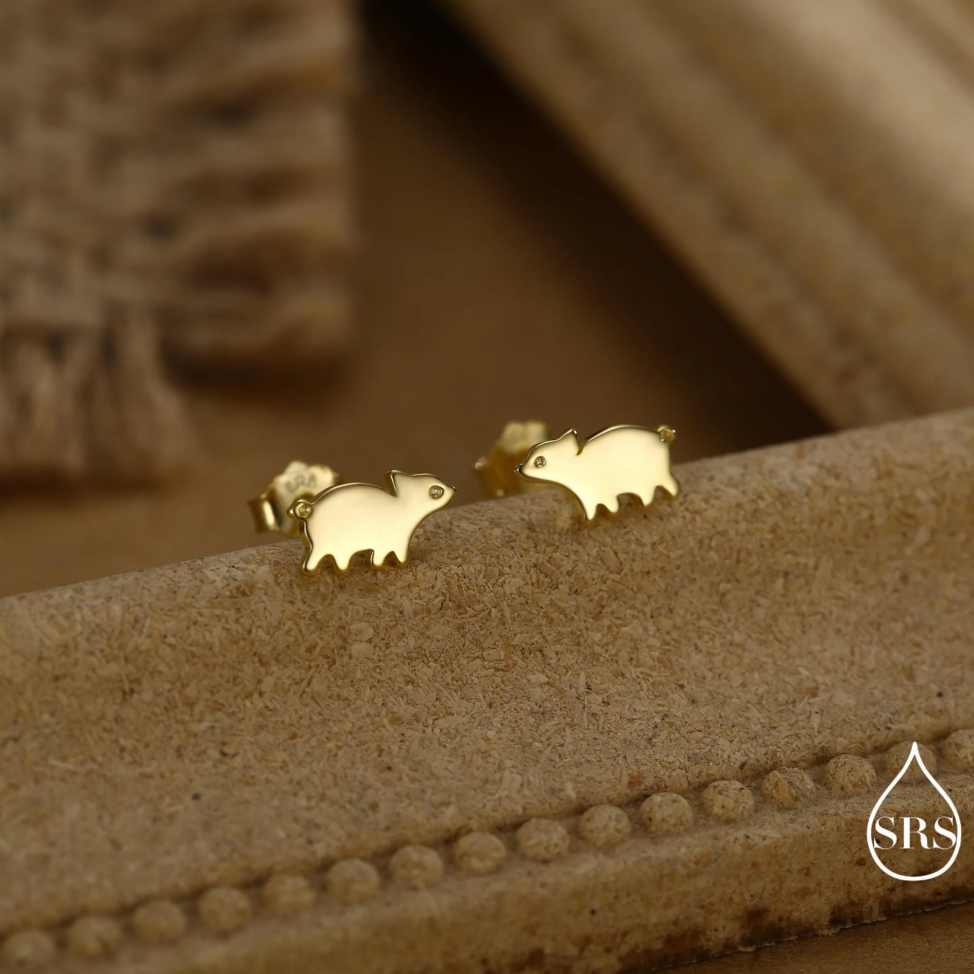 Baby Pig Stud Earrings in Sterling Silver, Piglet Earrings, Silver or Gold, Farm Animal Earrings, Nature Inspired - Image 6