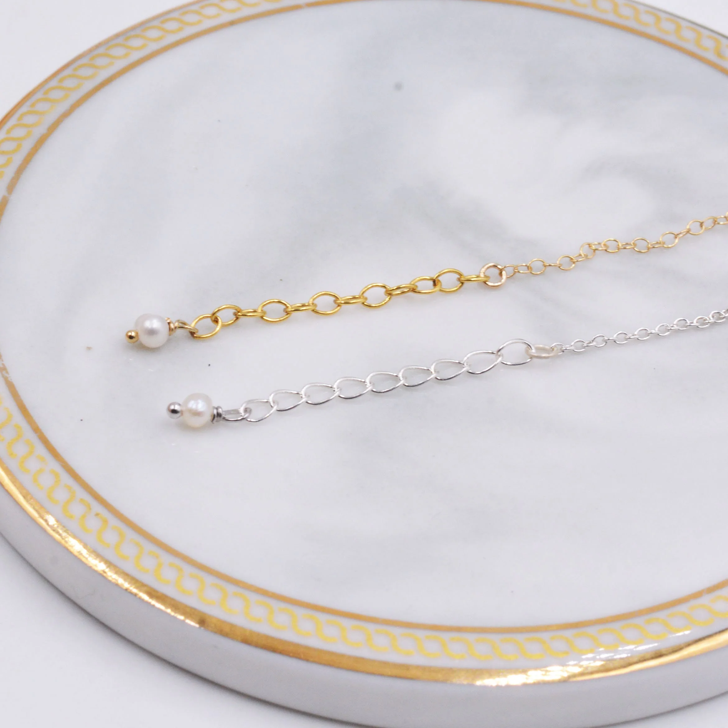 Baroque Pearl Bar Necklace in Sterling Silver, Delicate Keshi Pearl Layering Necklace, Tiny Delicate , Irregular Shape Fresh Water Pearl - Image 9