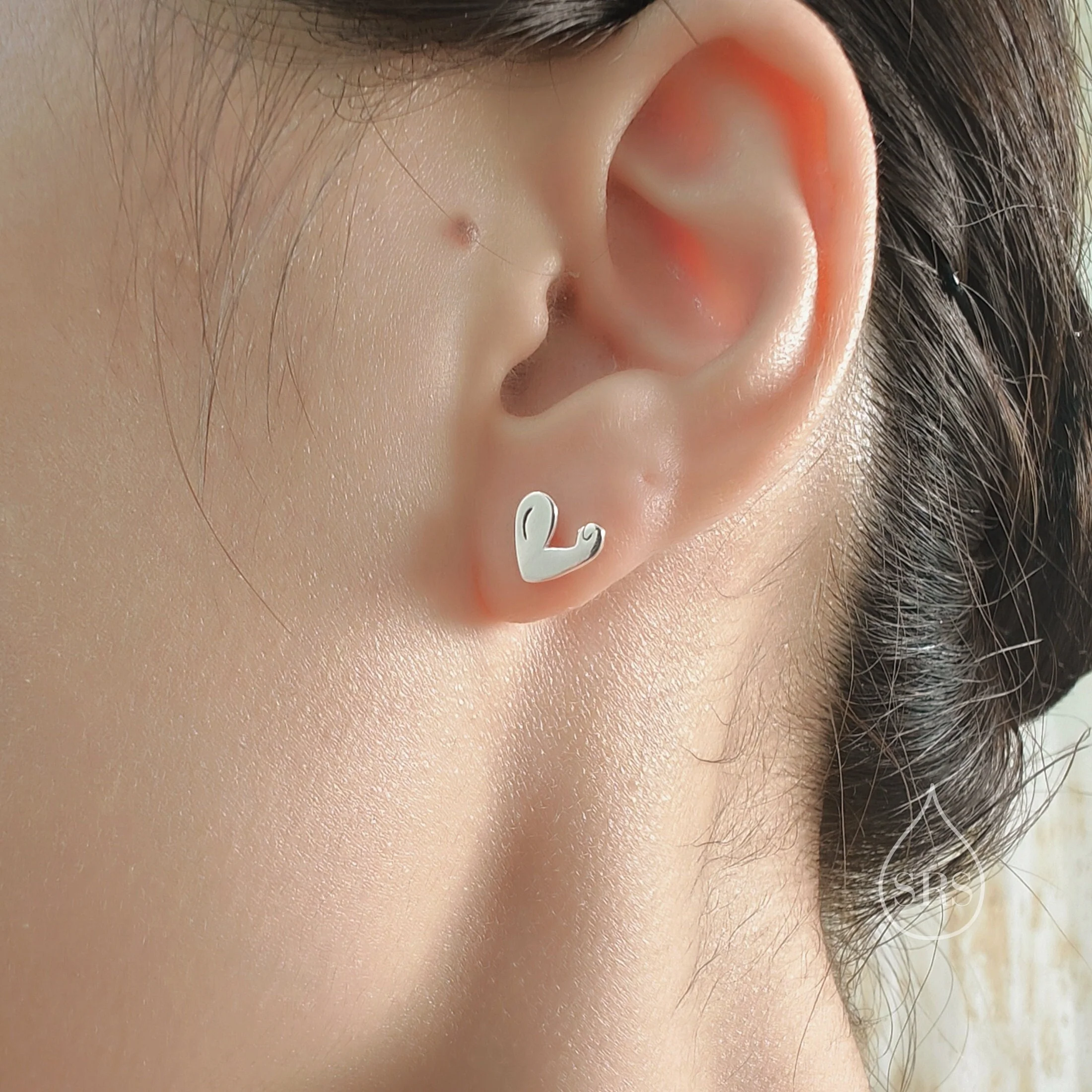 Big Muscle Stud Earrings in Sterling Silver, Silver Gold or Rose Gold, Feminist 'We Can Do It' Stud Earrings