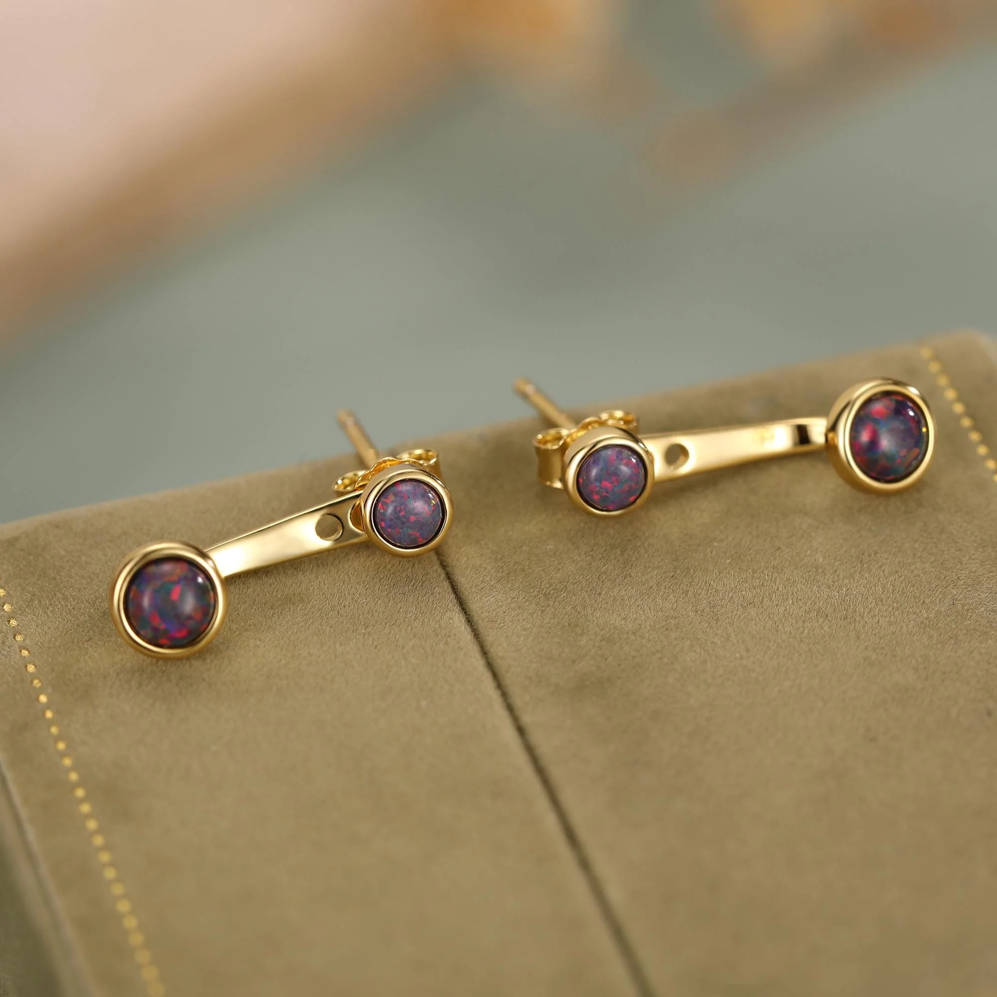 Purple Black Opal Ear Jacket in Sterling Silver - Image 4