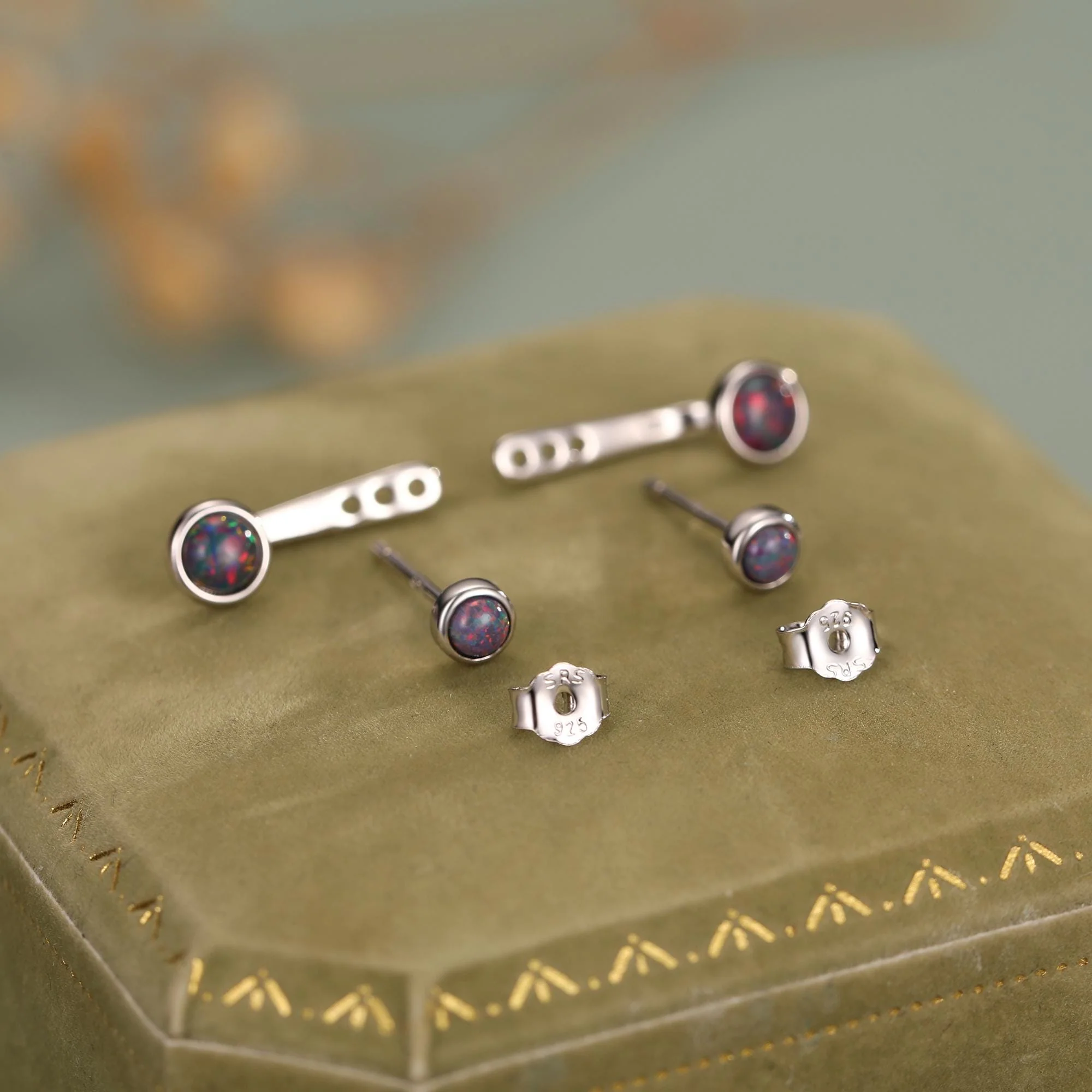 Purple Black Opal Ear Jacket in Sterling Silver - Image 6