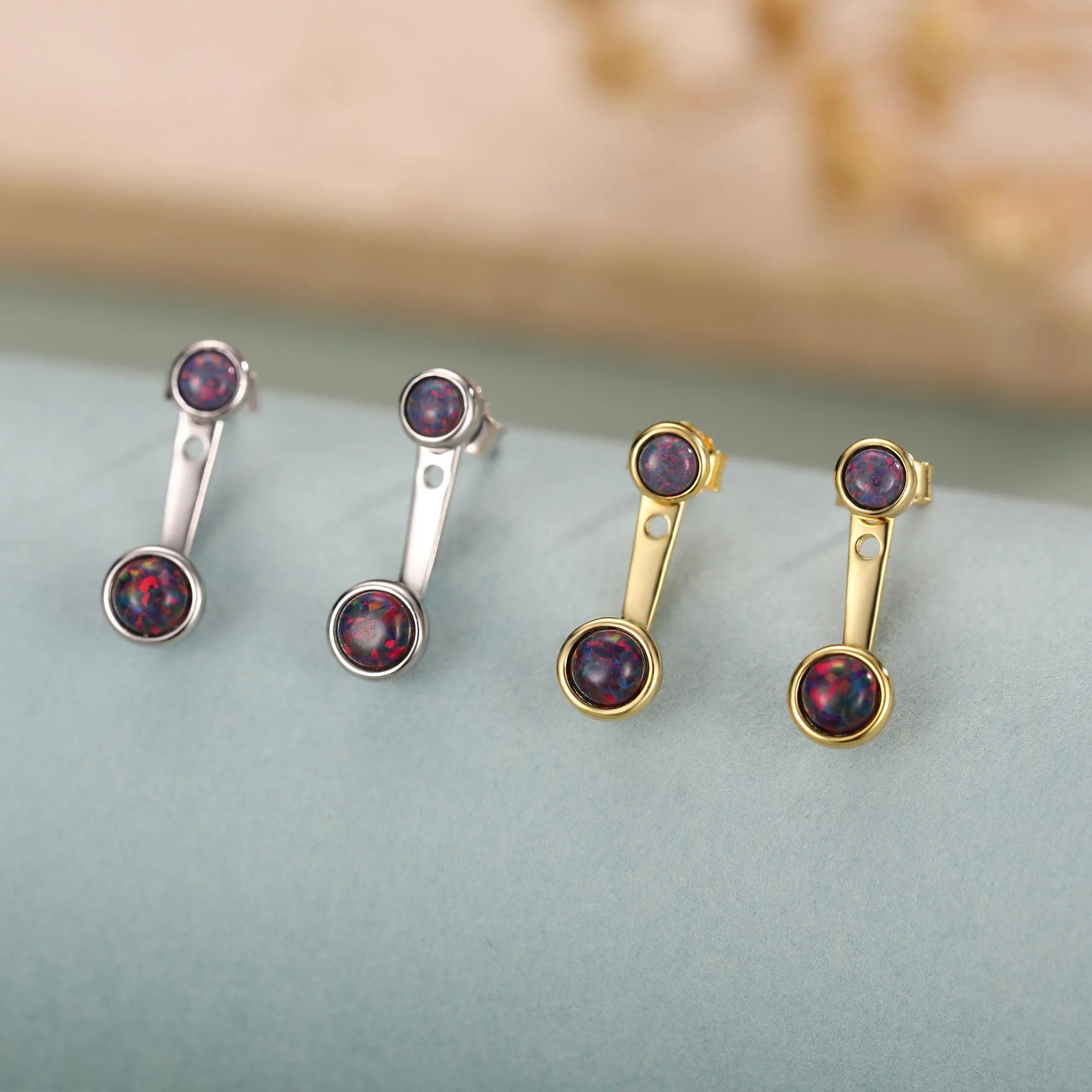 Purple Black Opal Ear Jacket in Sterling Silver - Image 7