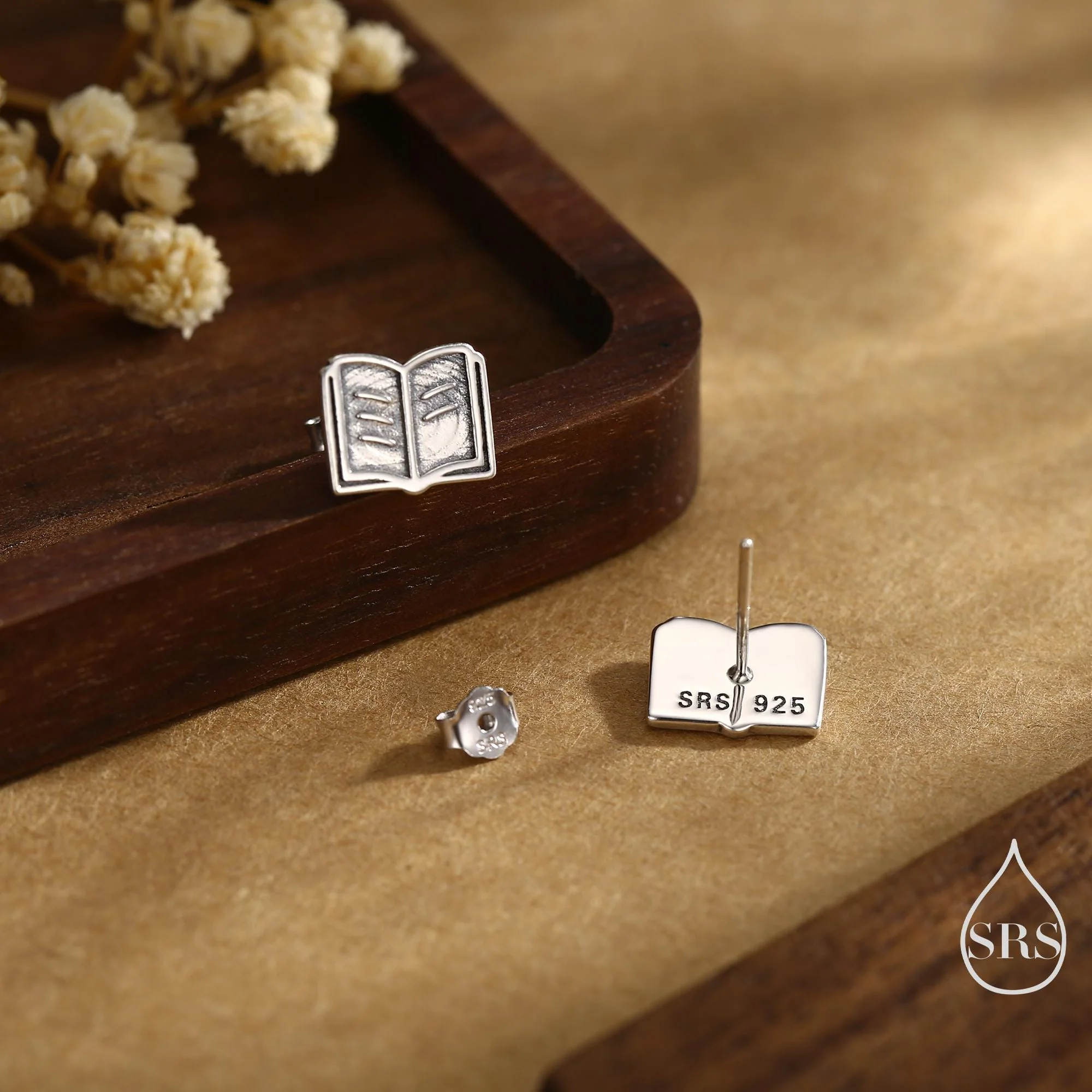 Book Earrings in Sterling Silver, Silver or Gold or Rose Gold, Fun and Quirky Gift for a Book Lover - Image 3