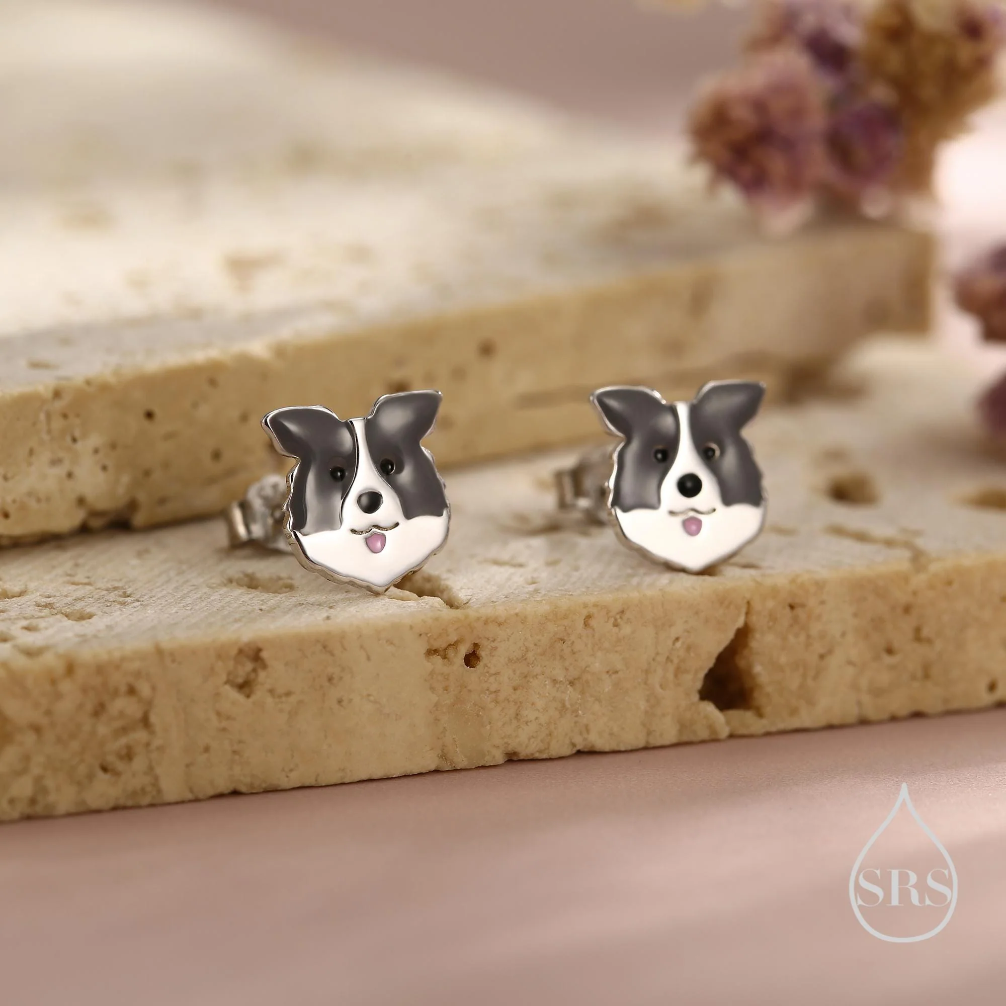 Border Collie Dog Stud Earrings in Sterling Silver, Dog Earrings, Animal Earrings, Pet Lover - Image 3