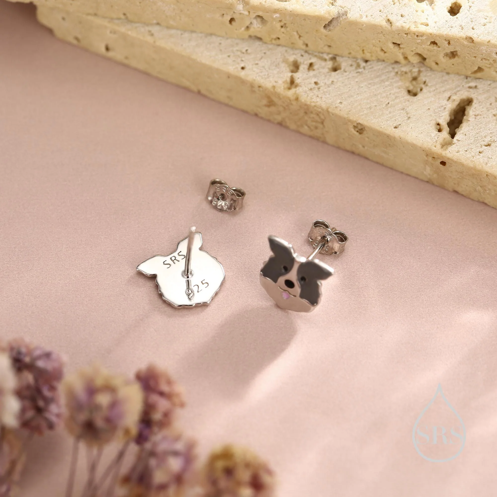 Border Collie Dog Stud Earrings in Sterling Silver, Dog Earrings, Animal Earrings, Pet Lover - Image 4
