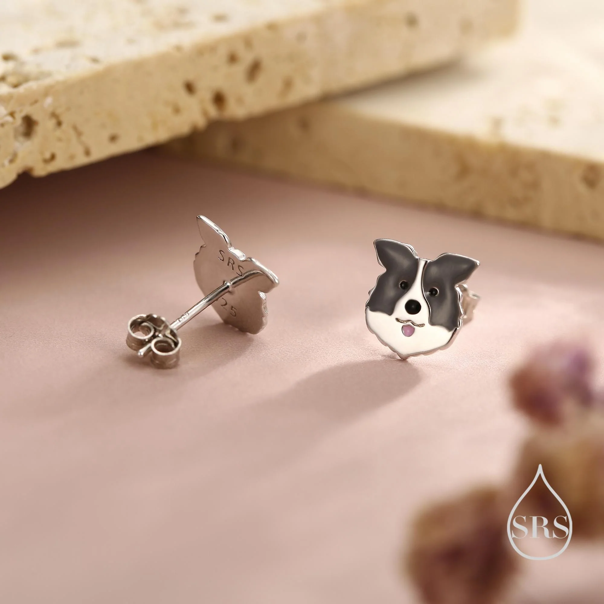 Border Collie Dog Stud Earrings in Sterling Silver, Dog Earrings, Animal Earrings, Pet Lover - Image 5