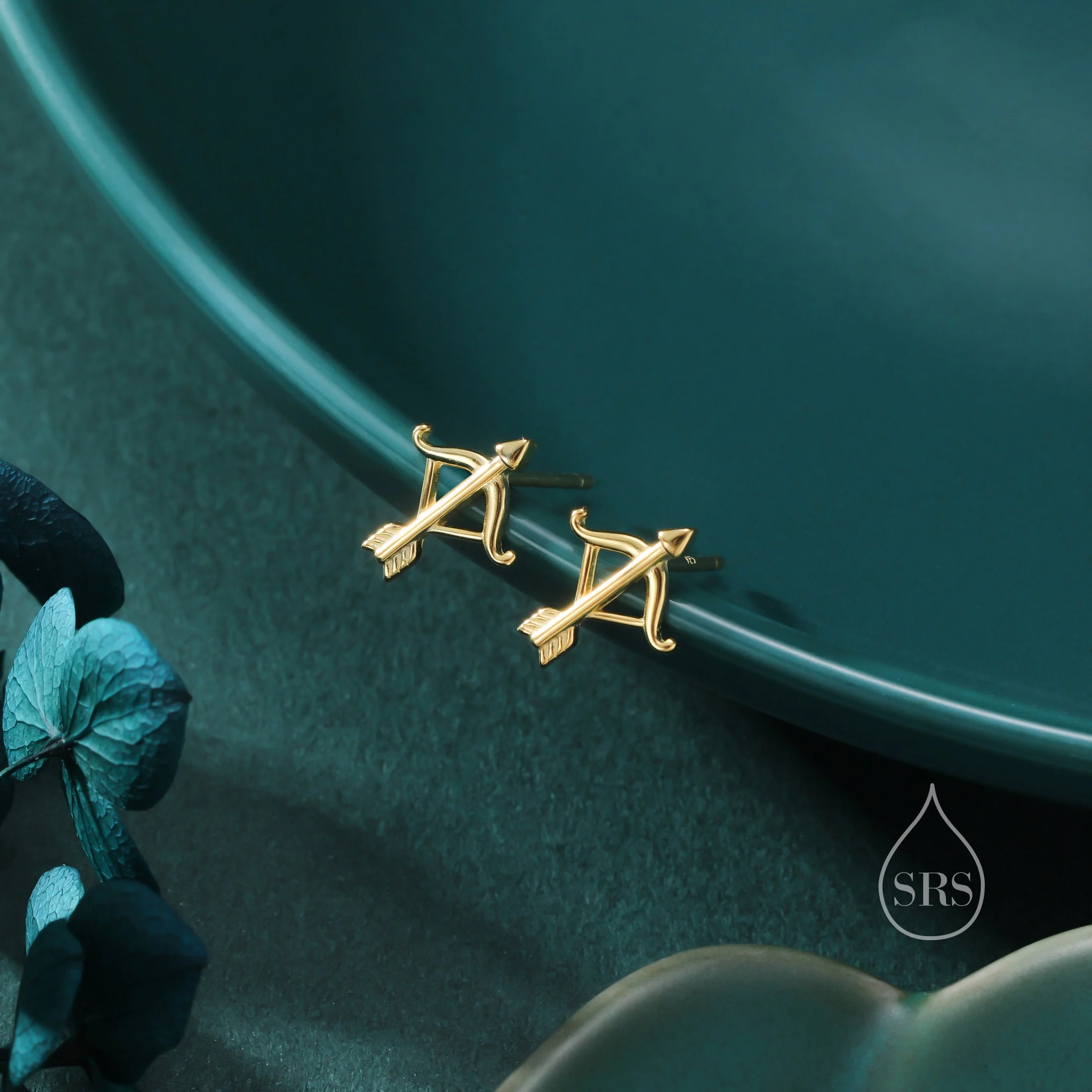 Bow and Arrow Stud Earrings in Sterling Silver, Silver or Gold or Rose Gold, Bow and Arrow Earrings - Image 6