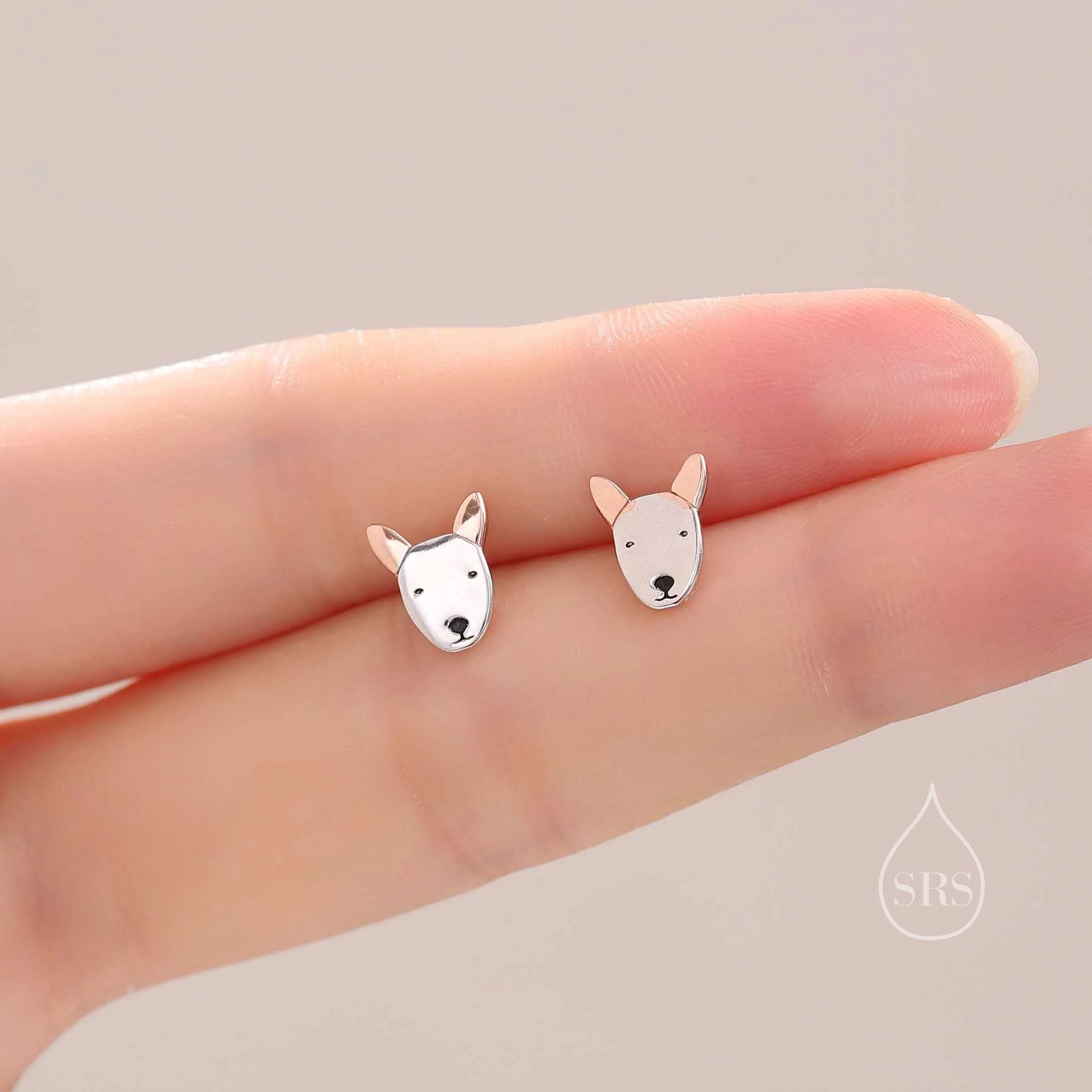 Bull Terrier Dog Stud Earrings in Sterling Silver, Sterling Silver Bull Terrier Dog Earrings, Pet Earrings - Image 3