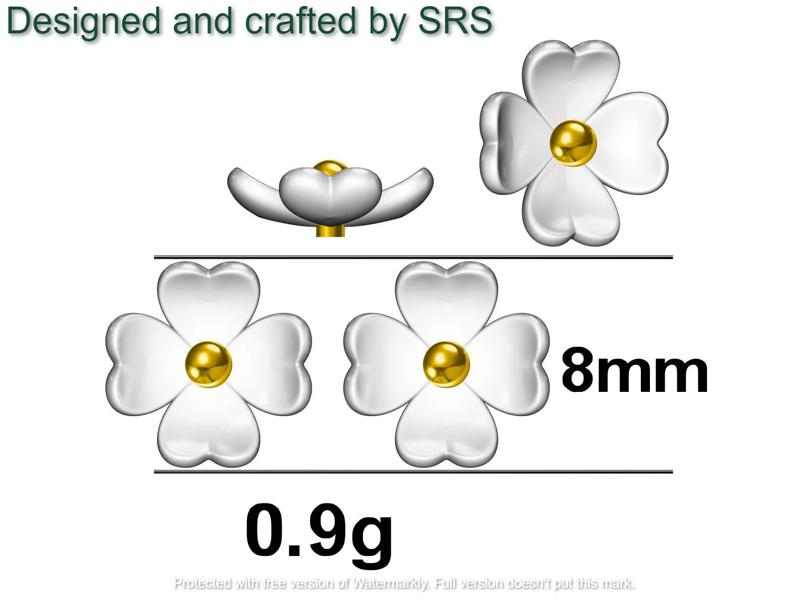 Buttercup Flower Stud Earrings in Sterling Silver, Blossom Earrings, Sand Blasted Finish, Nature Inspired Earrings - Image 8