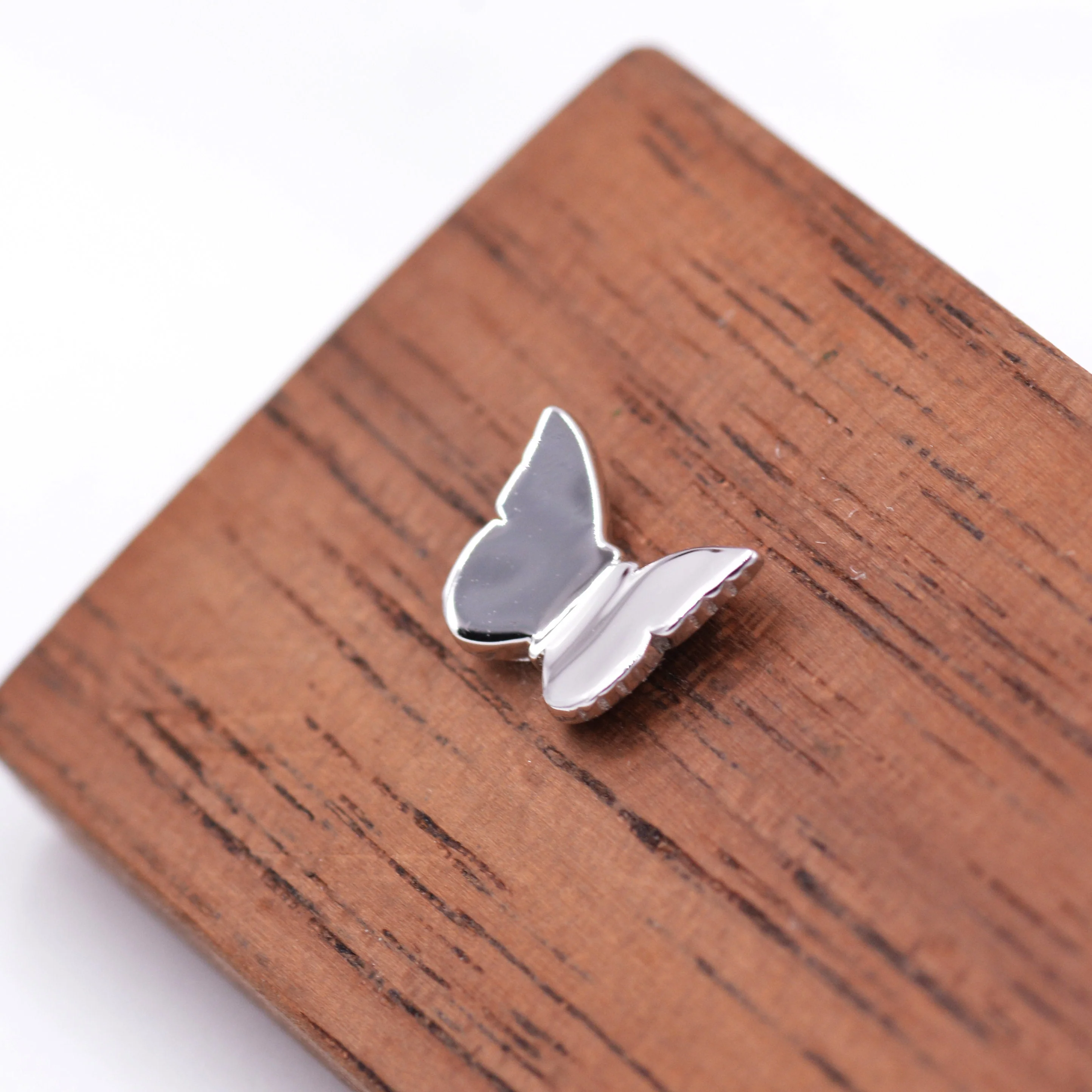 Tiny Butterfly Stud Earrings in Sterling Silver, Cute Dainty Minimal Jewellery - Image 3