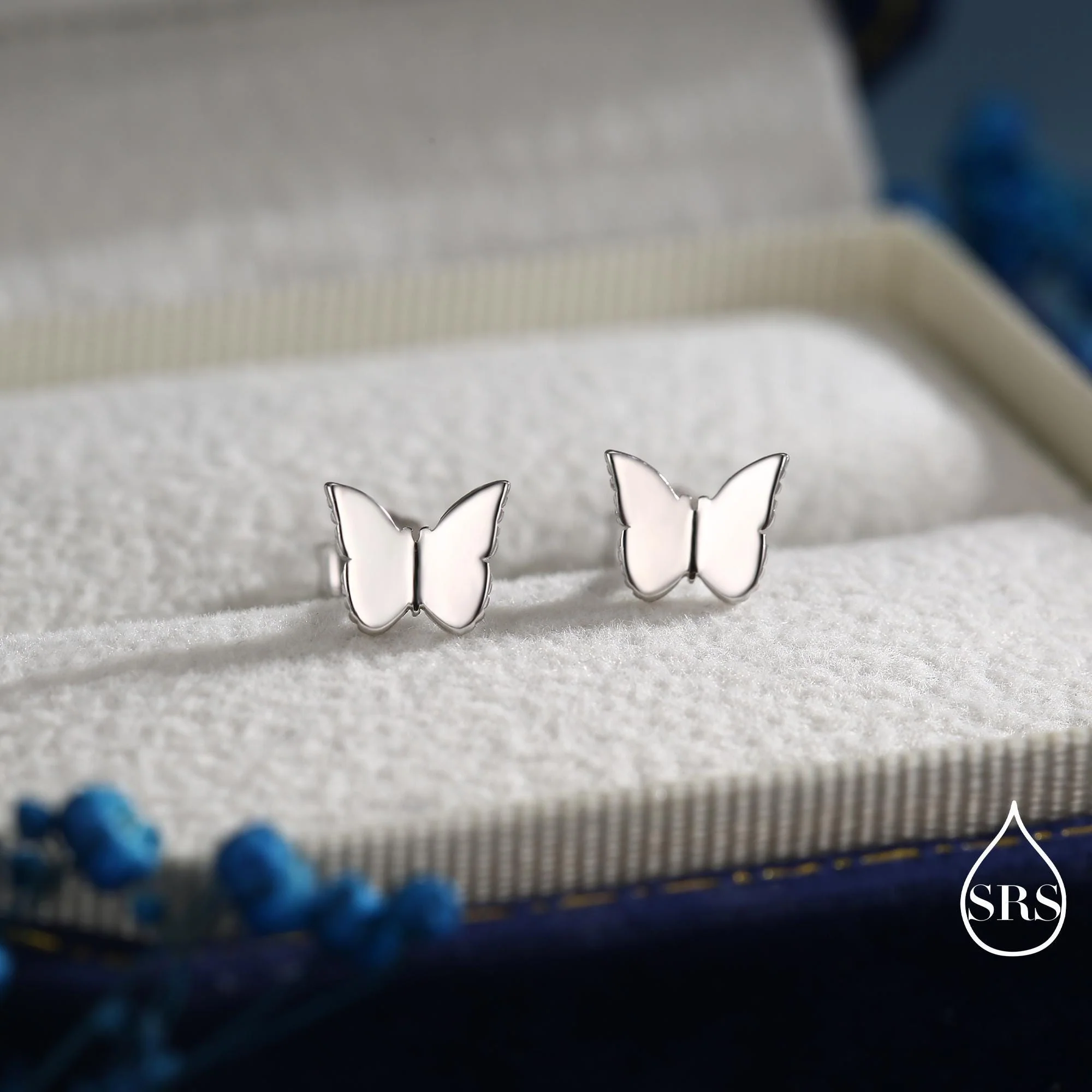 Tiny Butterfly Stud Earrings in Sterling Silver, Cute Dainty Minimal Jewellery - Image 6
