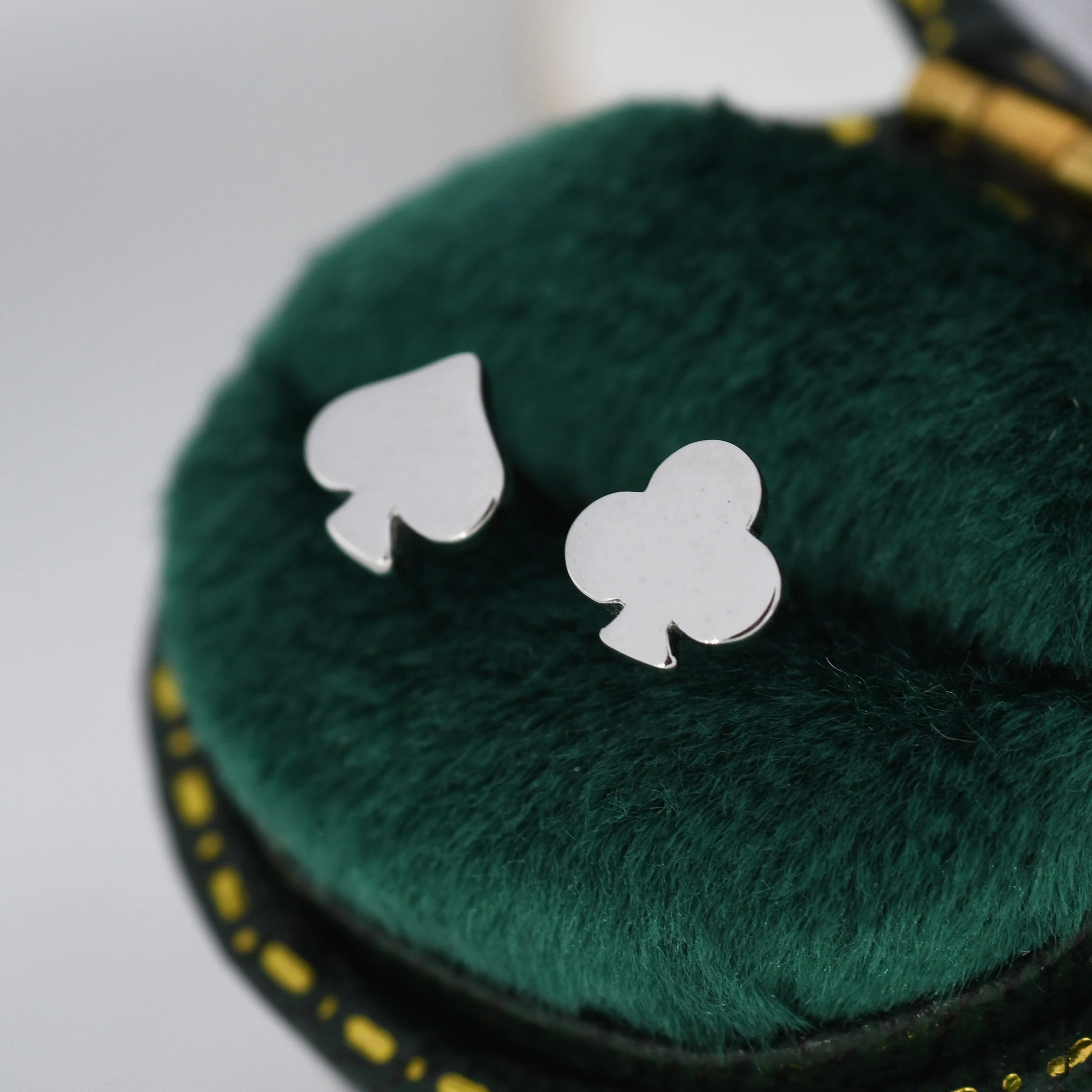 Card Suit Stud Earrings in Sterling Silver, Spade Earrings, Club Earring, Poker Set Earrings - Image 6