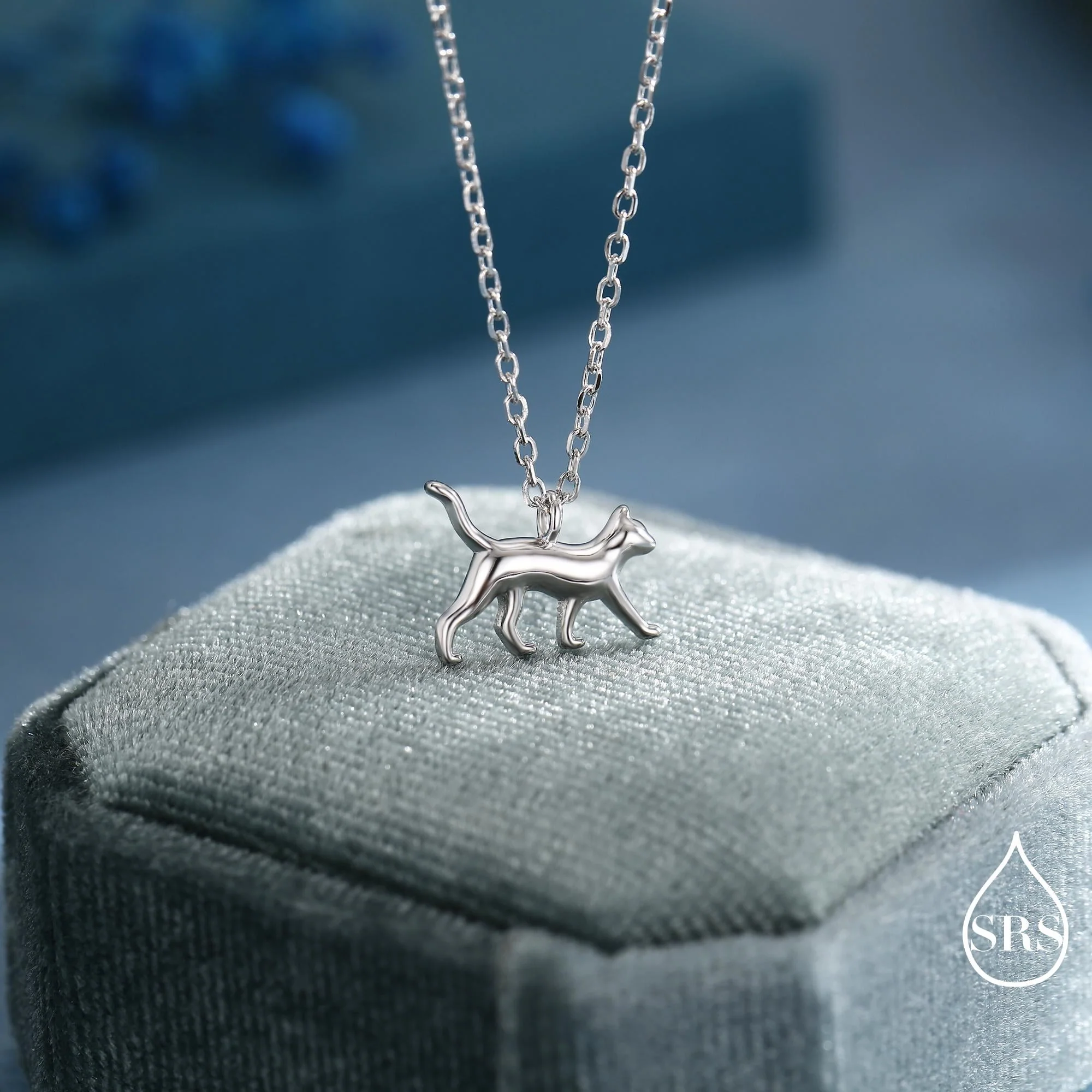 Cat Pendant Necklace in Sterling Silver, Cat Necklace, Nature Inspired Jewellery, Dainty and Delicate - Image 4