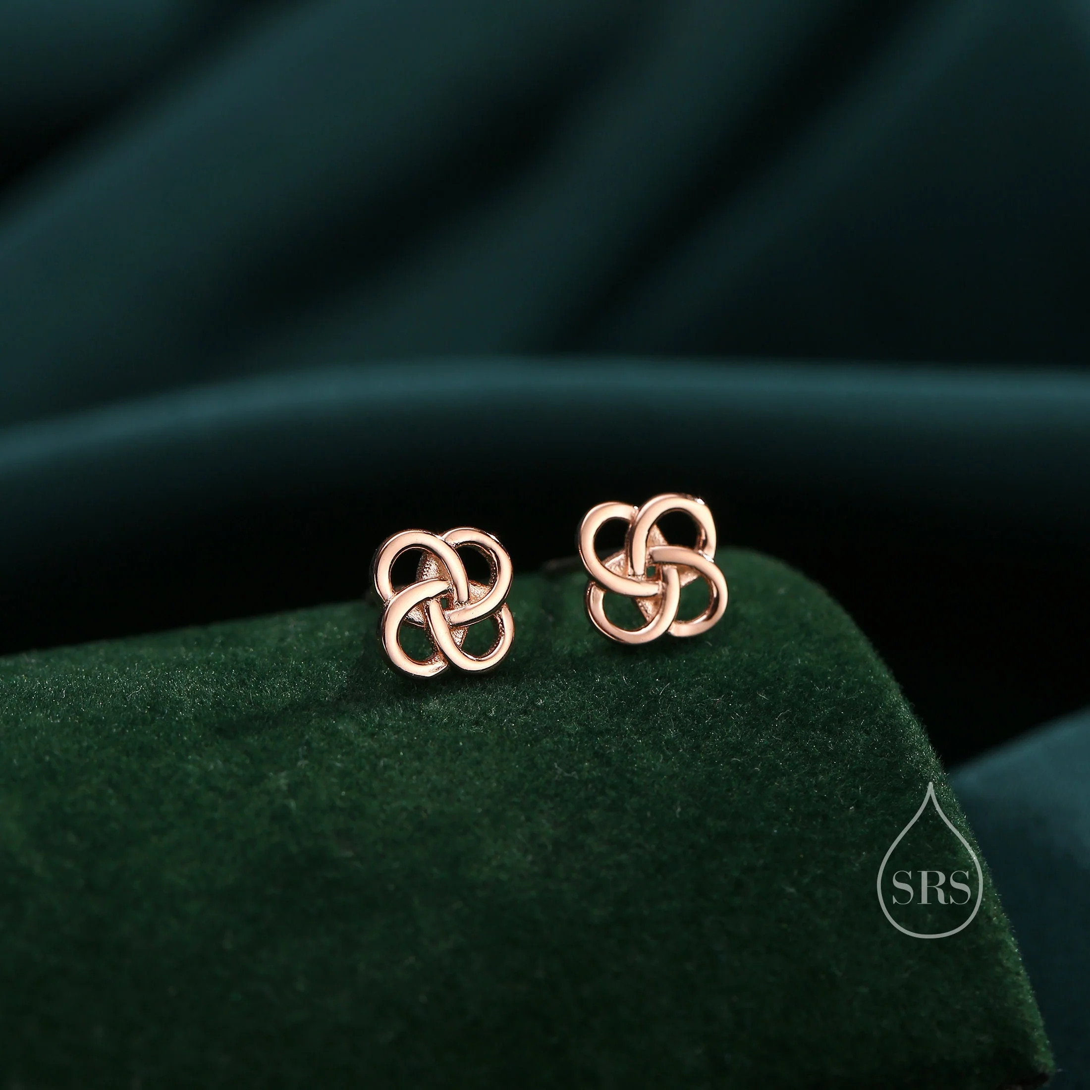 Celtic Knot Stud Earrings in Sterling Silver, Silver or Gold or Rose Gold, Celtic Knot Earrings, Celtic Earrings, Silver Celtic Earrings - Image 3