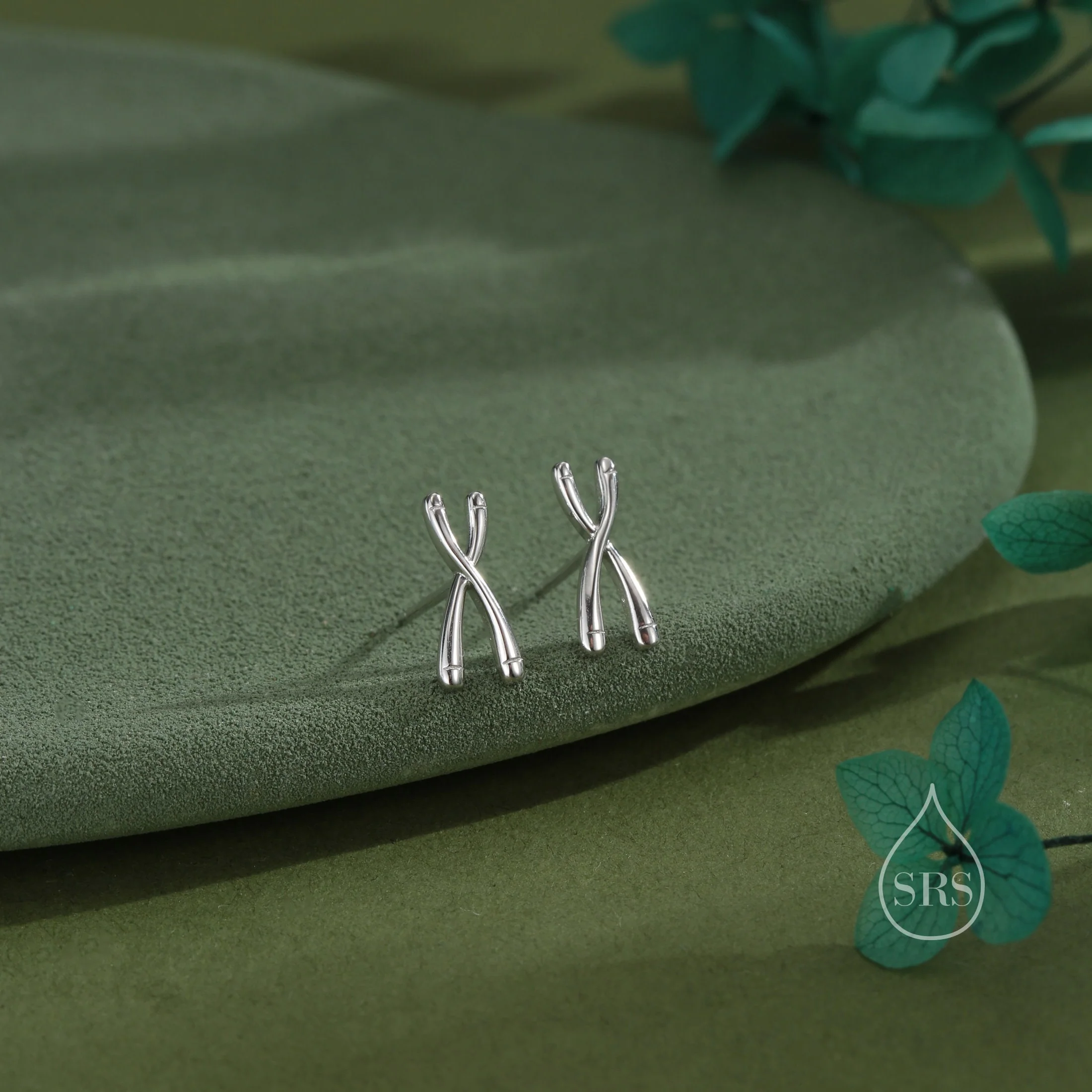 Chromosome Stud Earrings in Sterling Silver, Silver or Gold, Chromosome Earrings, X DNA Stud Earrings, Science Gift - Image 5
