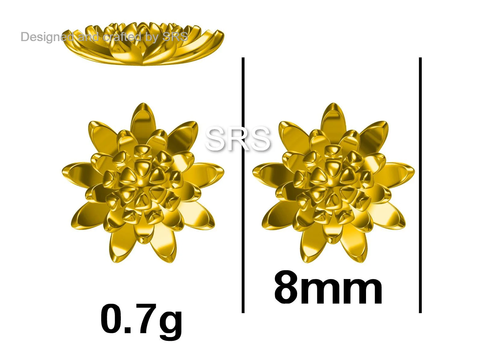 Chrysanthemum Flower Stud Earrings in Sterling Silver, Silver or Gold, Nature Inspired Flower Earrings, November Birth Flower, Botanical - Image 10