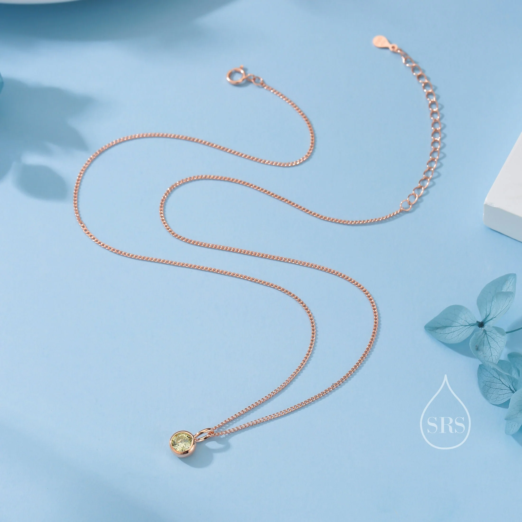 Citrine Yellow CZ Bubble Pendant Necklace in Sterling Silver, Silver or Gold or Rose Gold, 1 Ct Zircon Bezel Necklace, November Birthstone - Image 4