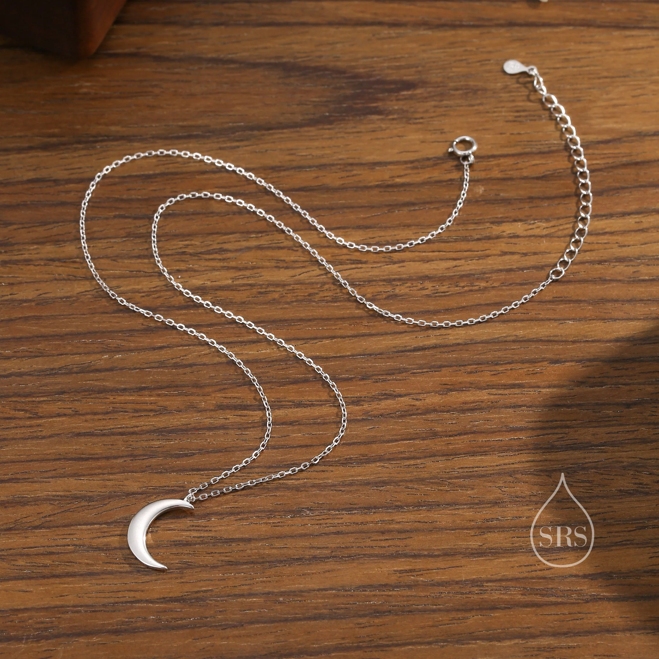 Crescent Moon Pendant Necklace in Sterling Silver - Moon Necklace - Gold or Silver - Cute, Fun, Whimsical and Pretty Jewellery - Image 5