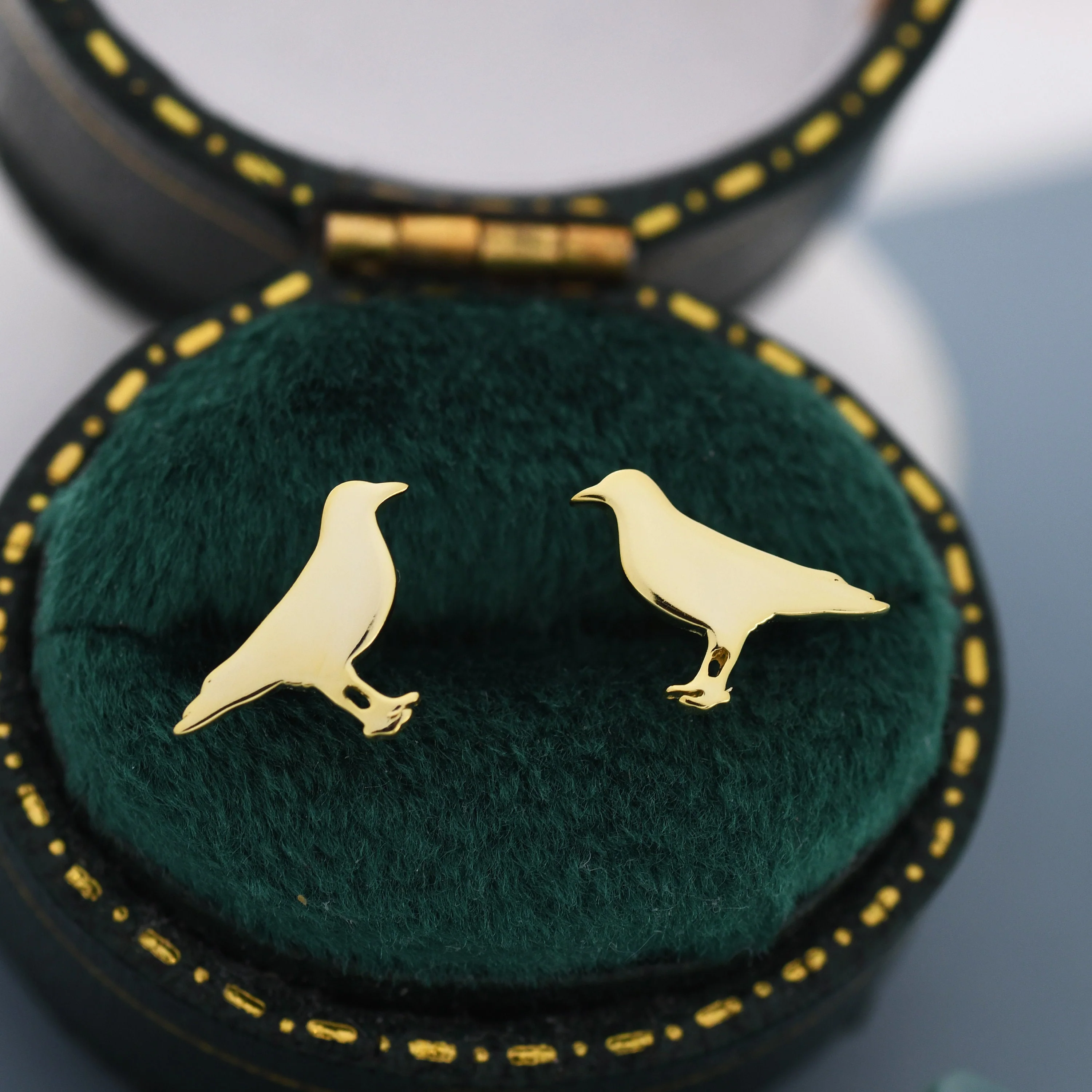 Crow Bird Stud Earrings in Sterling Silver, Silver or Gold, Crow Earrings, Animal Earrings, Nature Inspired - Image 7