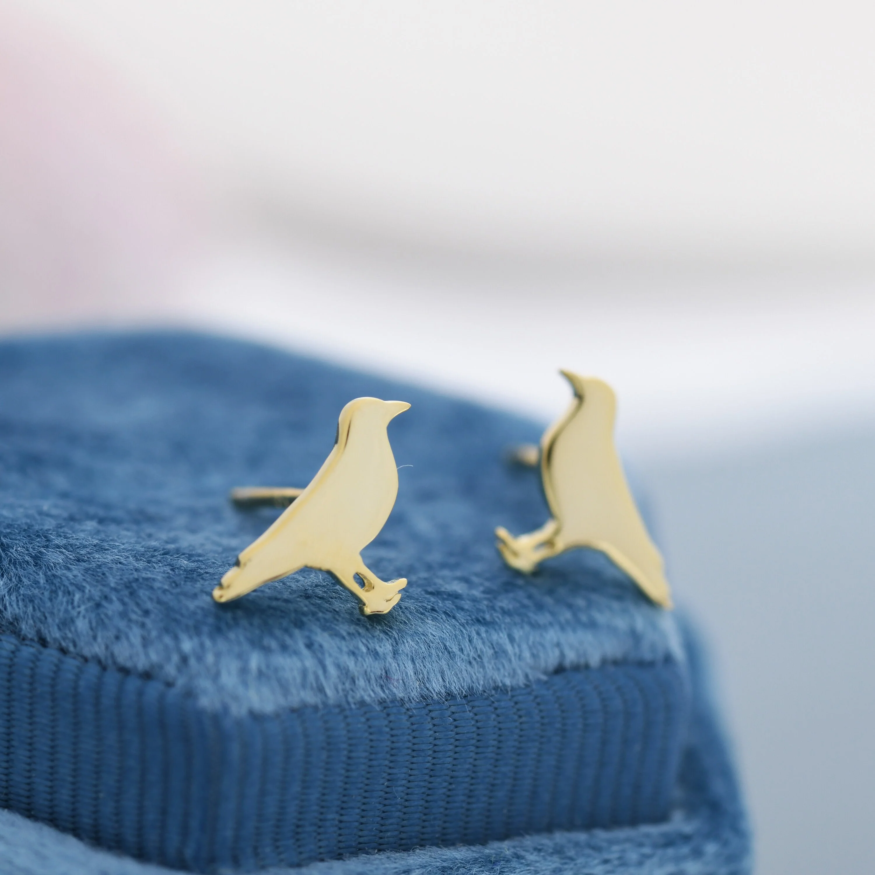 Crow Bird Stud Earrings in Sterling Silver, Silver or Gold, Crow Earrings, Animal Earrings, Nature Inspired - Image 8