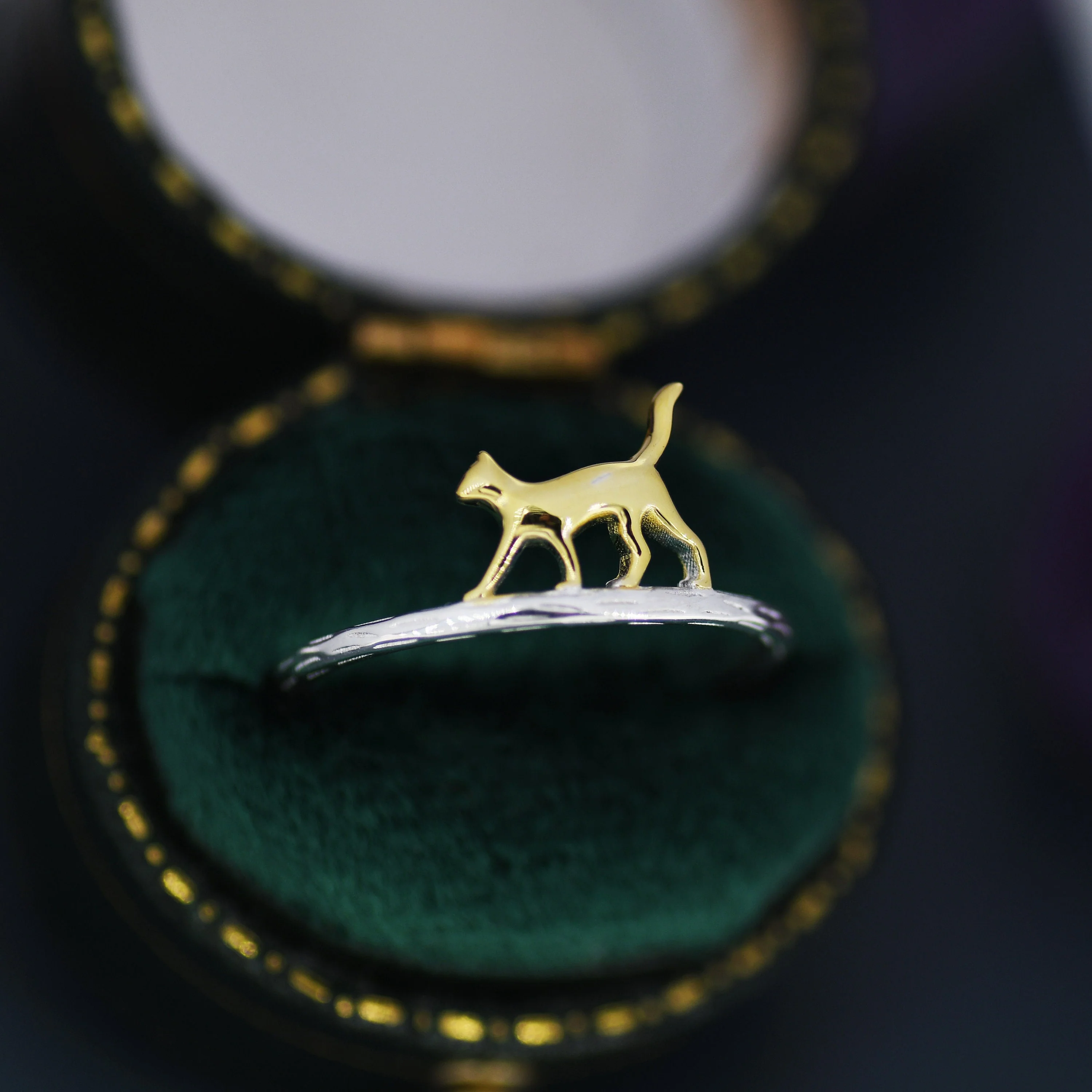 Cute Cat Ring in Sterling Silver, Cat Silhouette Ring, Two Finished Available, Kitty Cat Ring, Cat Lover Gift US 5 - 8, - Image 7