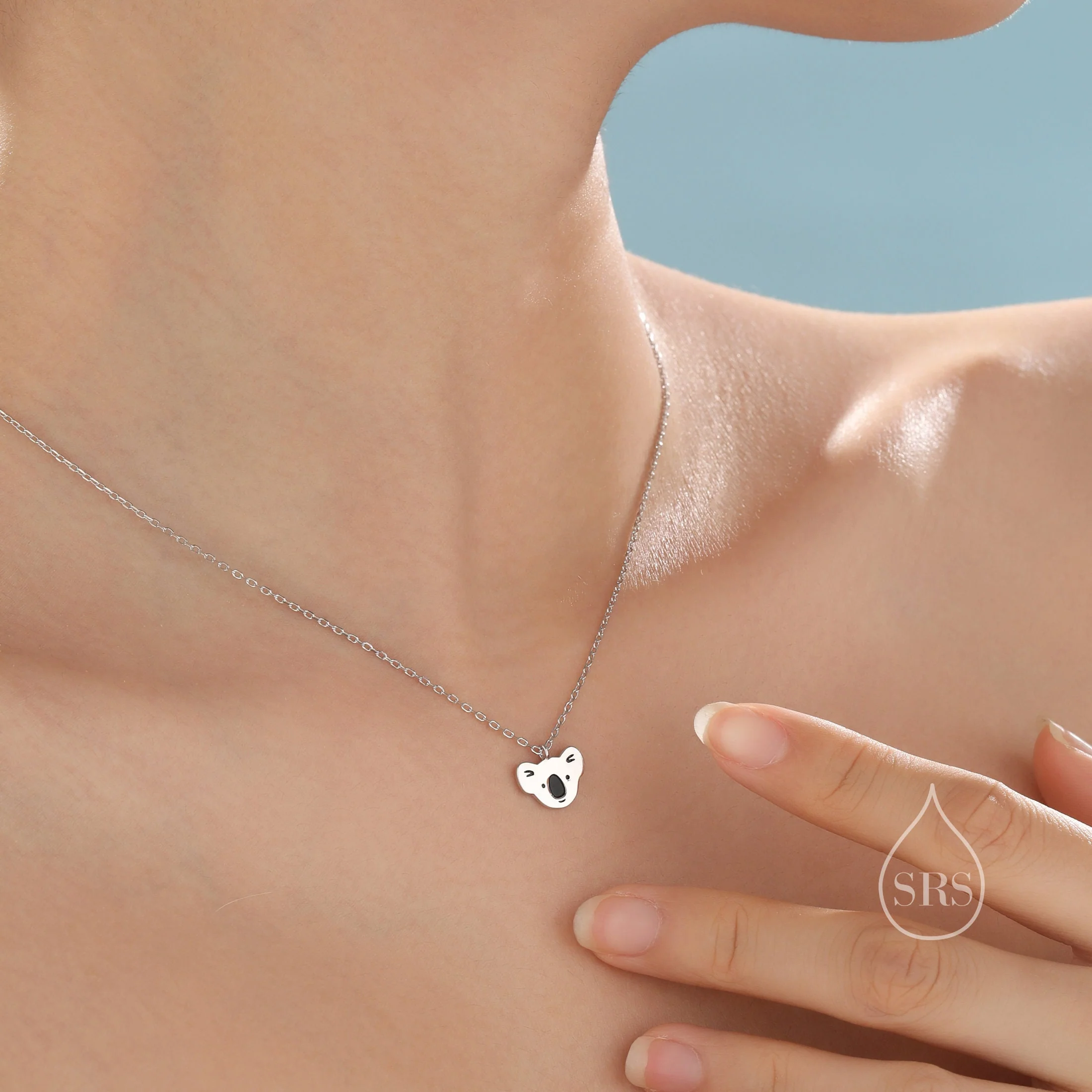 Cute Little Koala Bear Pendant Necklace in Sterling Silver, Silver or Gold or Rose Gold, Koala Necklace in Silver - Image 2