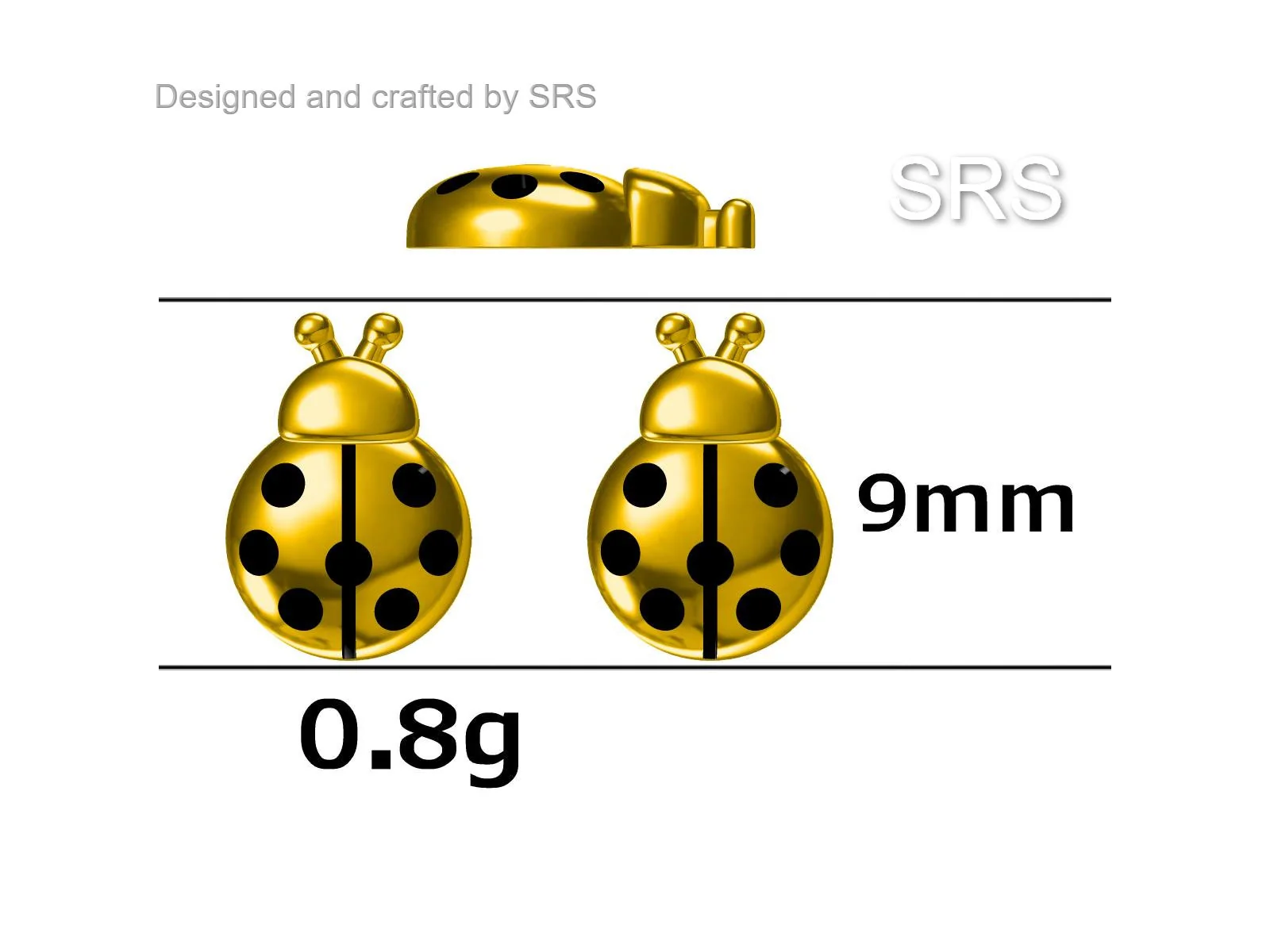 Cute Little Ladybird Stud Earrings in Sterling Silver, Silver or Gold, Nature Inspired Animal Earrings, Ladybug Earrings - Image 10