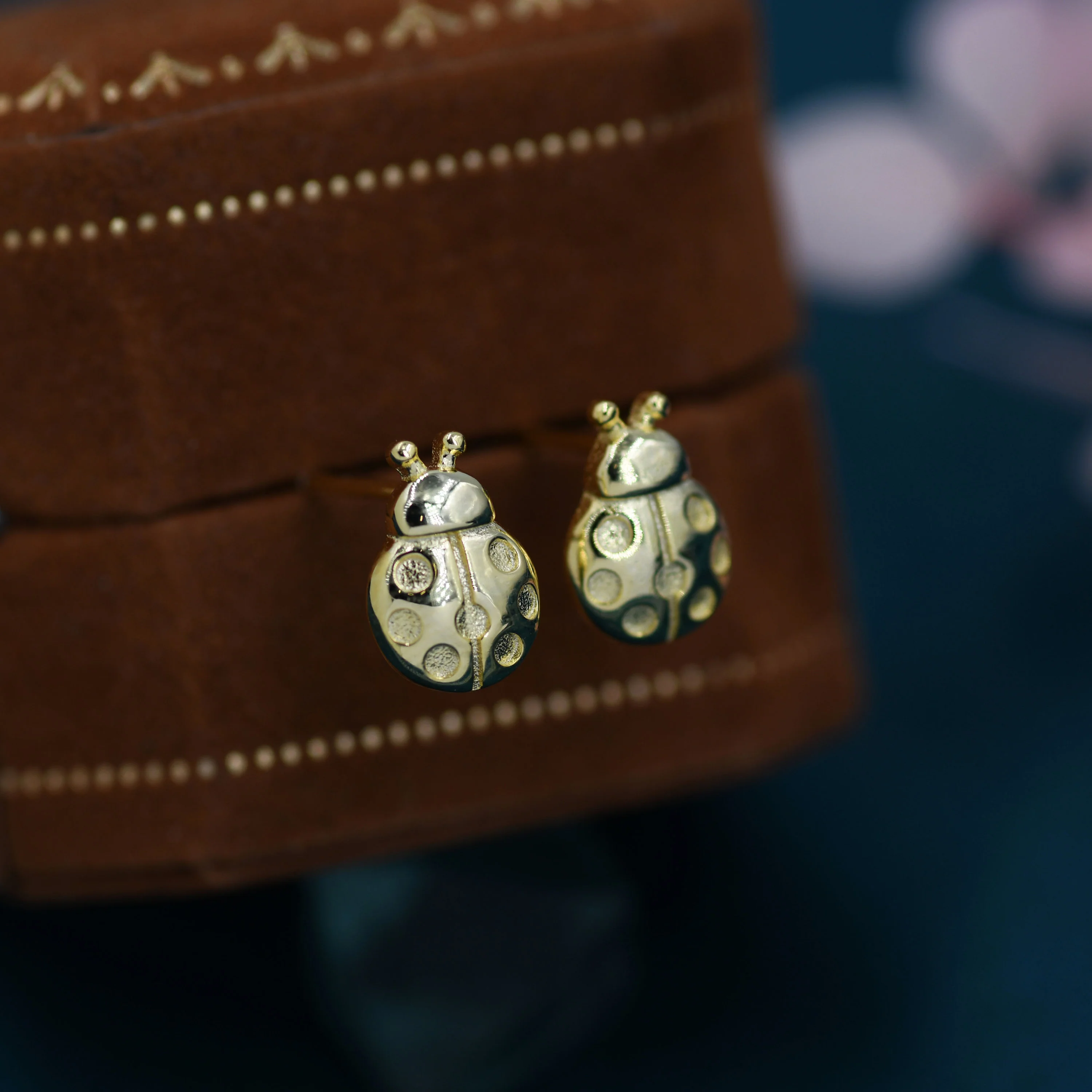 Cute Little Ladybird Stud Earrings in Sterling Silver, Silver or Gold, Nature Inspired Animal Earrings, Ladybug Earrings - Image 4