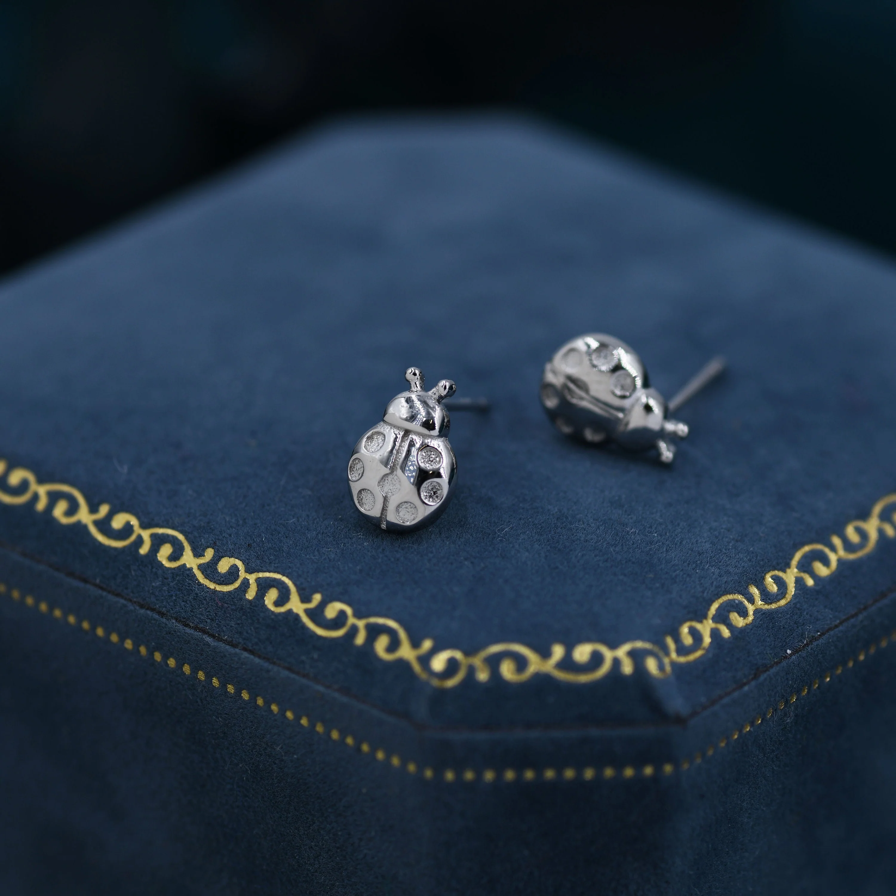 Cute Little Ladybird Stud Earrings in Sterling Silver, Silver or Gold, Nature Inspired Animal Earrings, Ladybug Earrings - Image 5