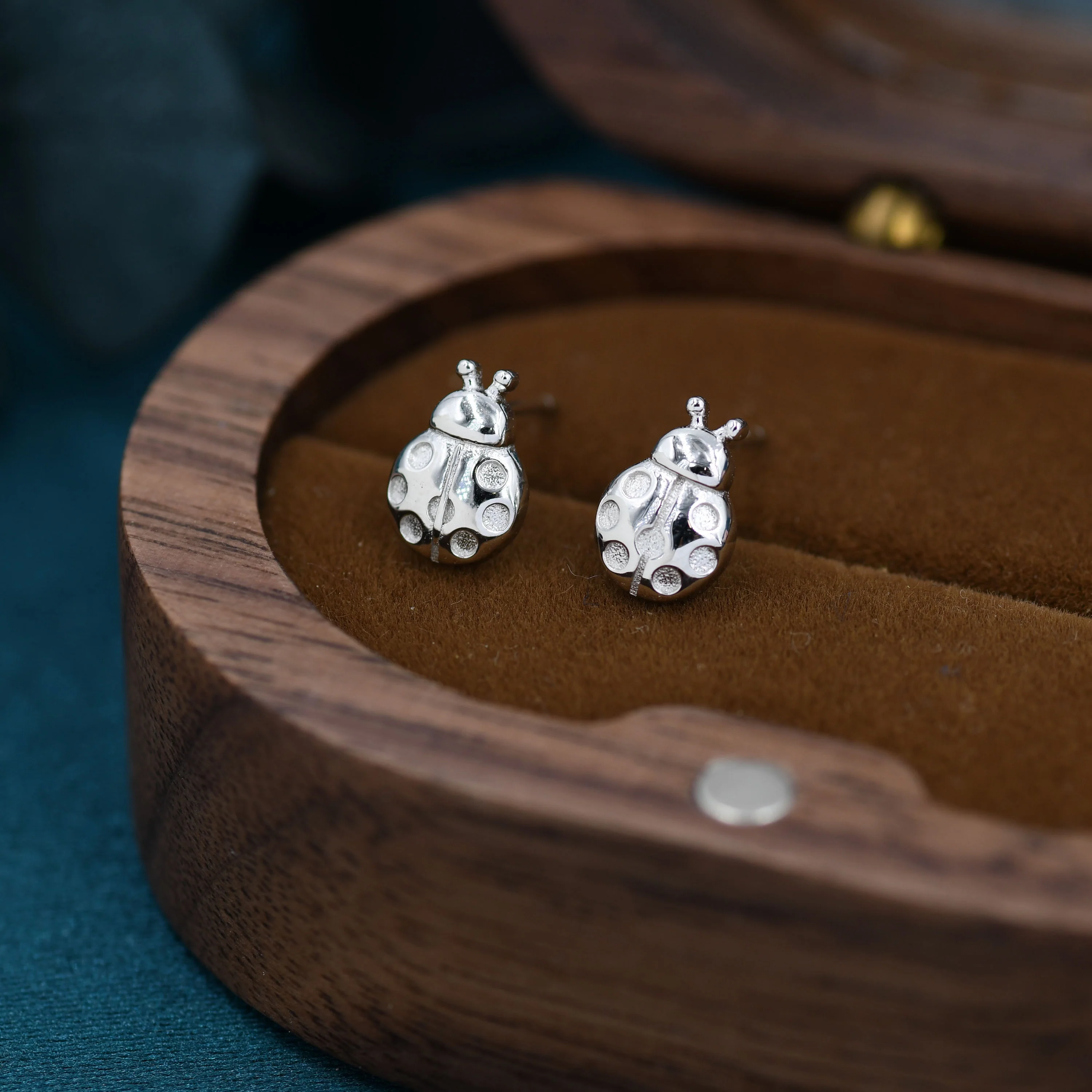 Cute Little Ladybird Stud Earrings in Sterling Silver, Silver or Gold, Nature Inspired Animal Earrings, Ladybug Earrings - Image 8